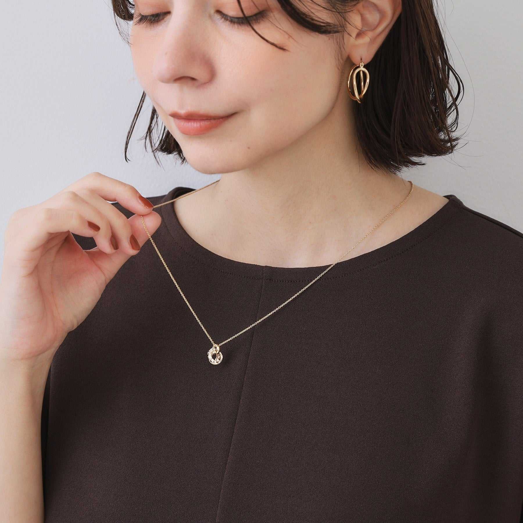 オペーク ドット クリップ OPAQUE.CLIP ビジュー×メタルスライドネックレス (シルバー(006)) シルバー(006)