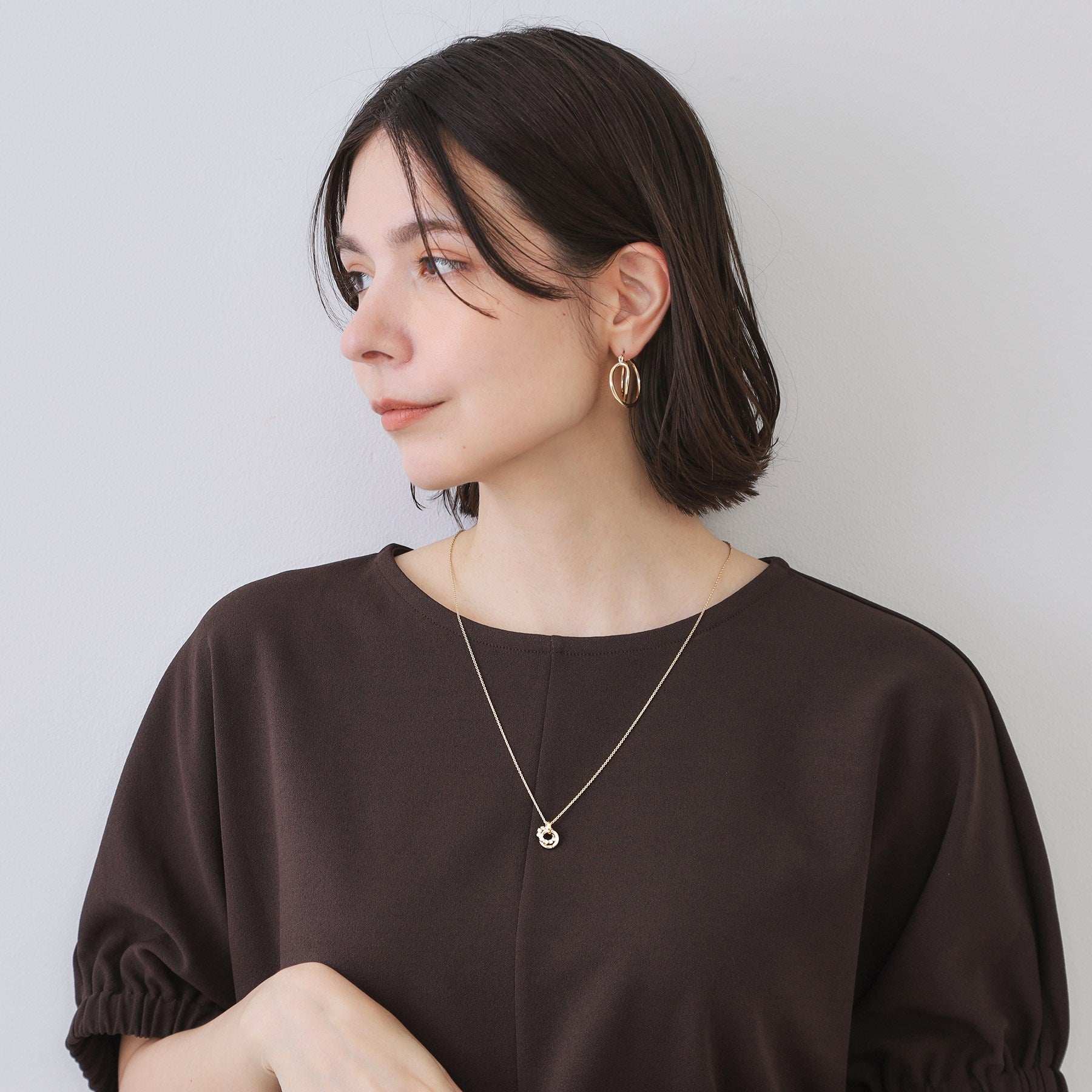 オペーク ドット クリップ OPAQUE.CLIP ビジュー×メタルスライドネックレス (シルバー(006)) シルバー(006)