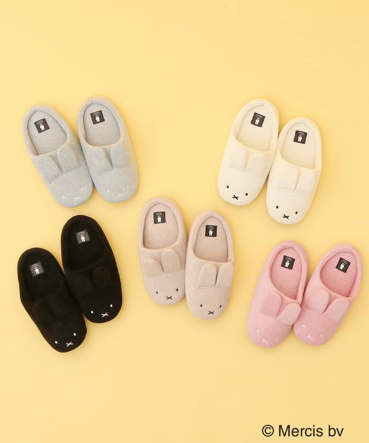 オペーク ドット クリップ OPAQUE.CLIP ◆【miffy】パイル地ルームスリッパ (ブラック(019)) ブラック(019)