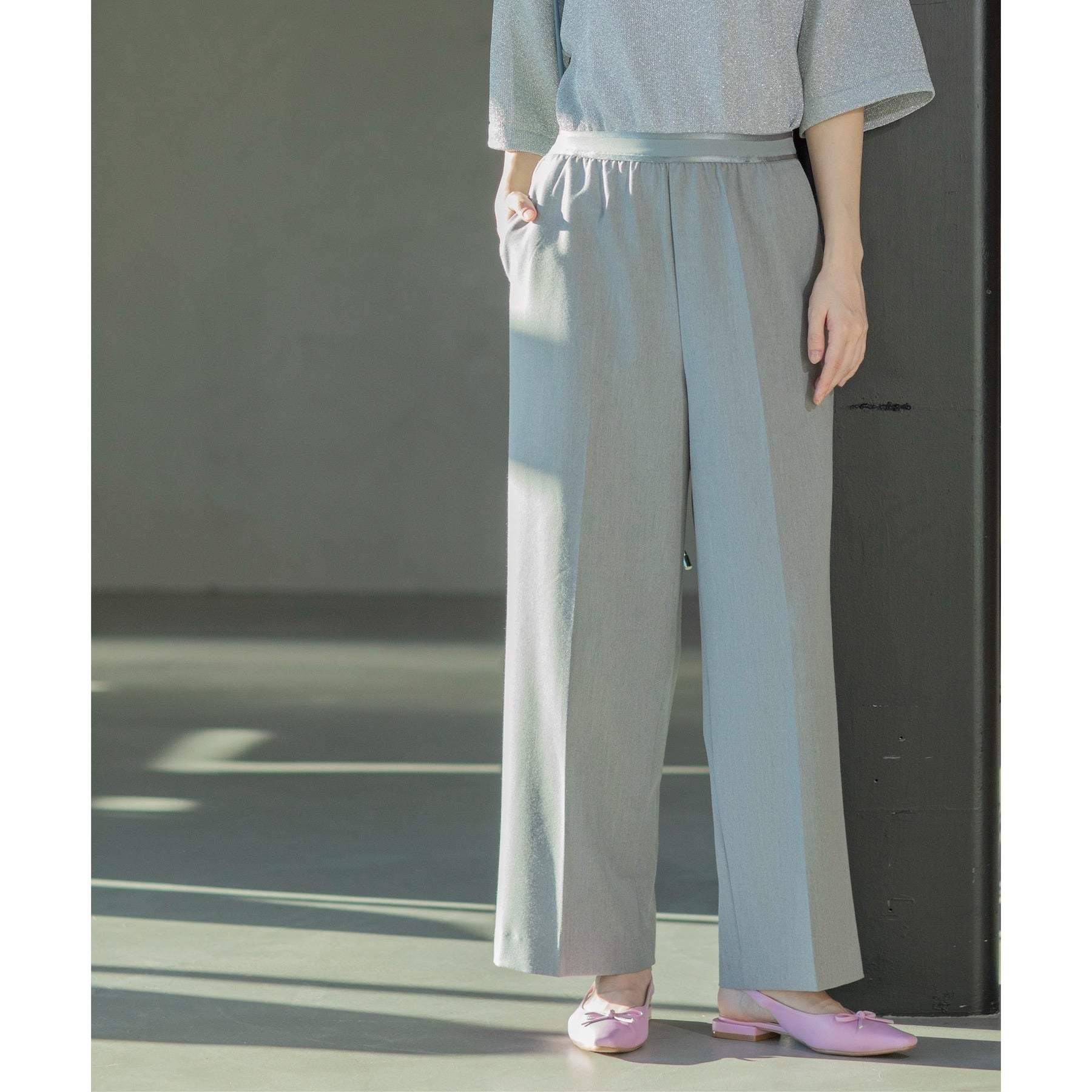 OPAQUE.CLIP OPAQUE.CLIP Melange Stretch Easy Wide Pants 【Machine Washable】