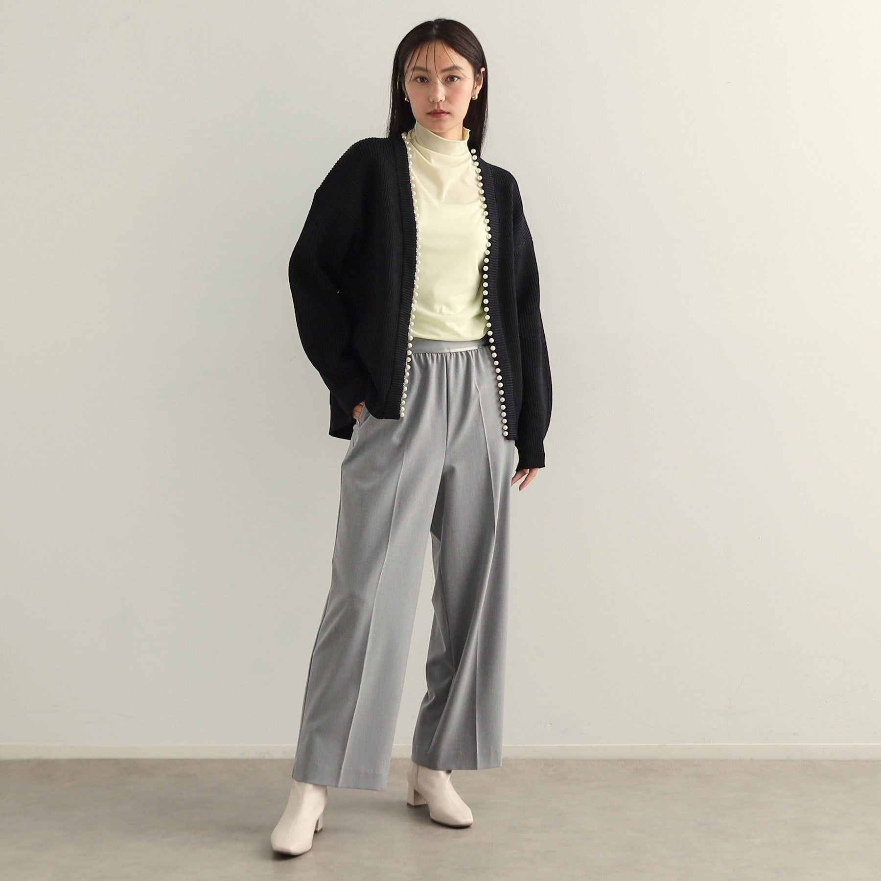 OPAQUE.CLIP OPAQUE.CLIP Melange Stretch Easy Wide Pants 【Machine Washable】