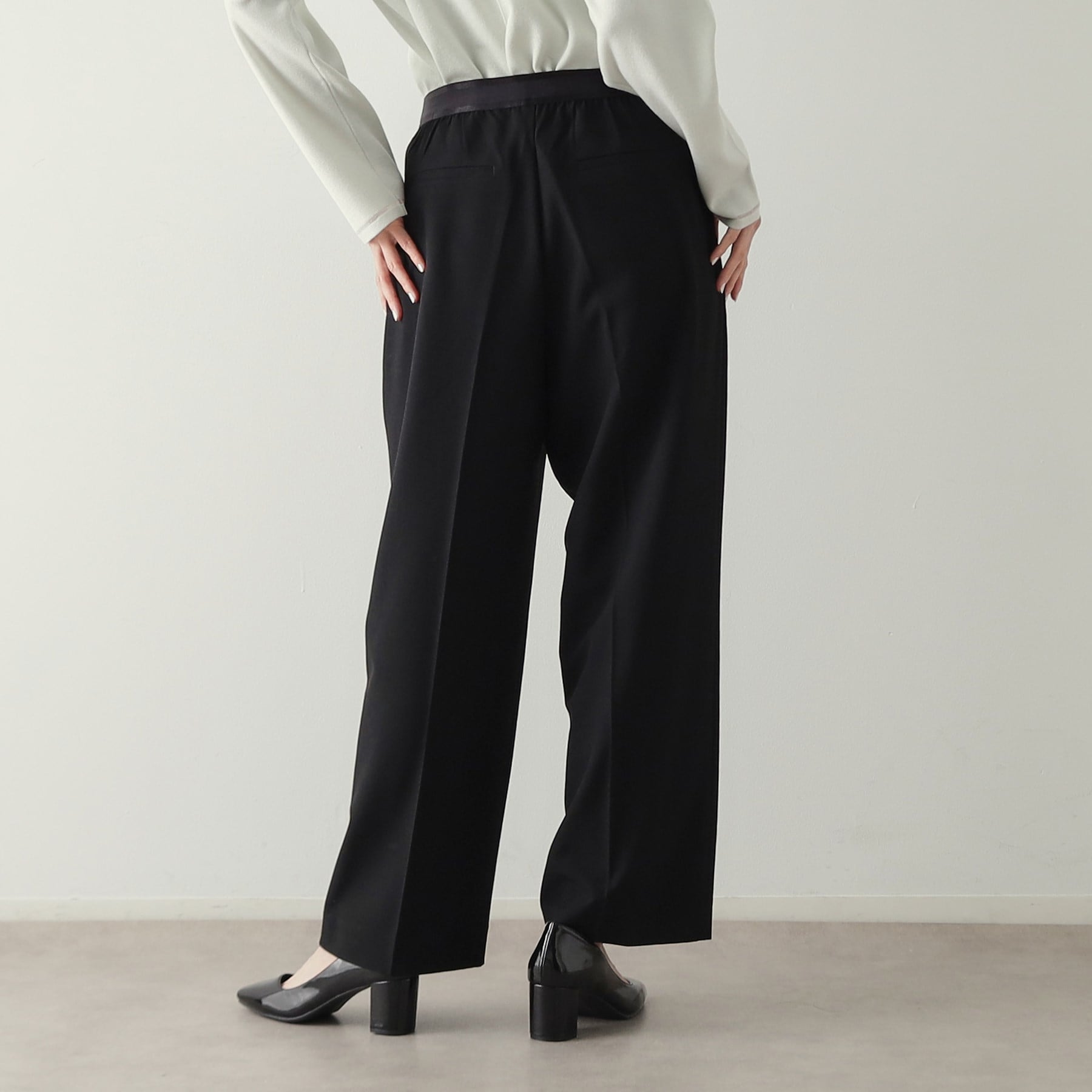 OPAQUE.CLIP OPAQUE.CLIP Melange Stretch Easy Wide Pants 【Machine Washable】