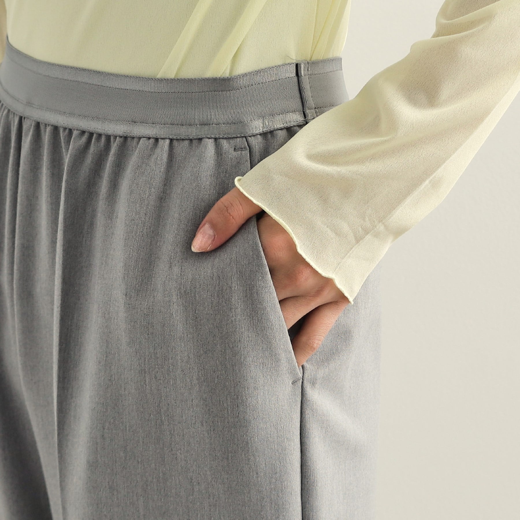 OPAQUE.CLIP OPAQUE.CLIP Melange Stretch Easy Wide Pants 【Machine Washable】