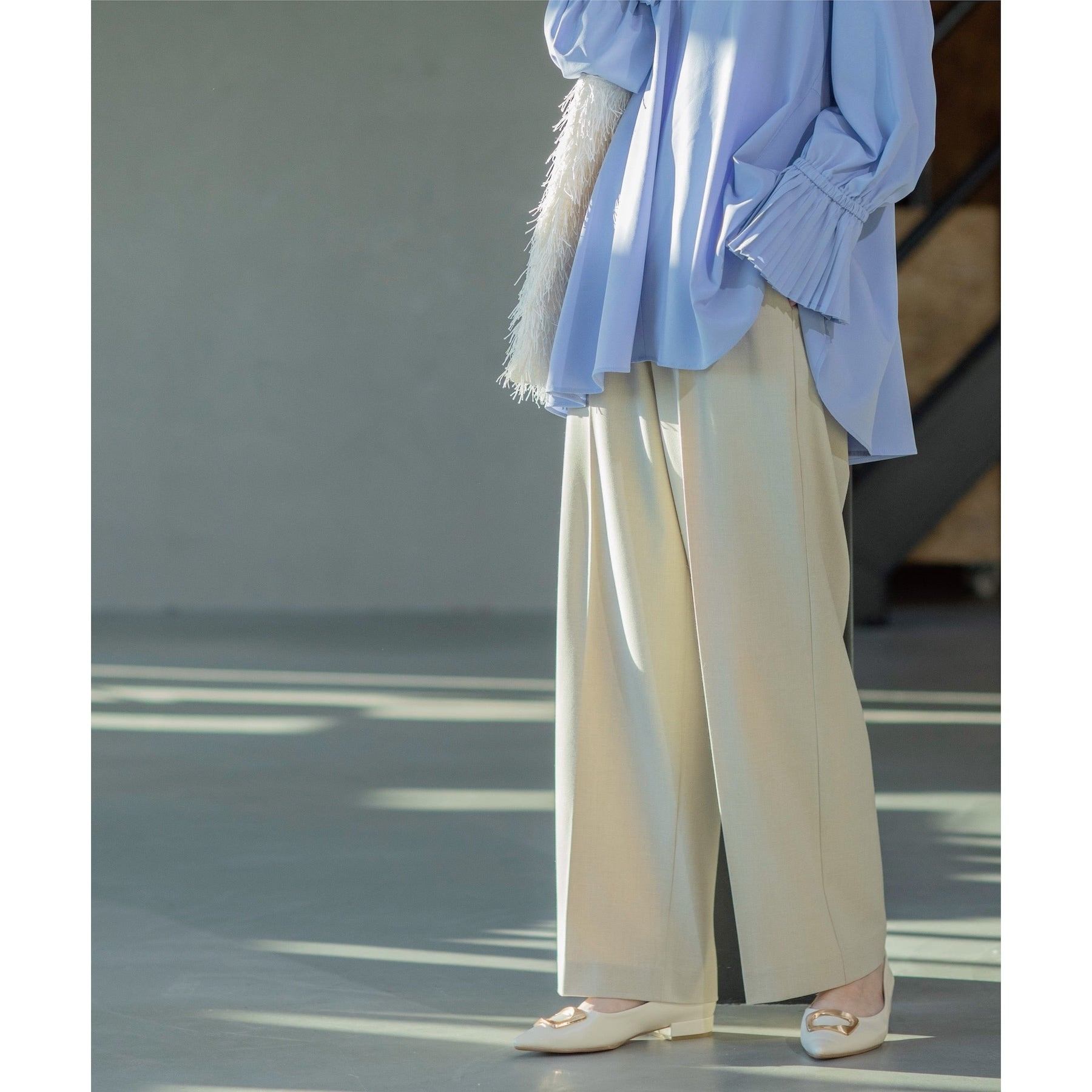OPAQUE.CLIP OPAQUE.CLIP Melange Stretch Easy Wide Pants 【Machine Washable】