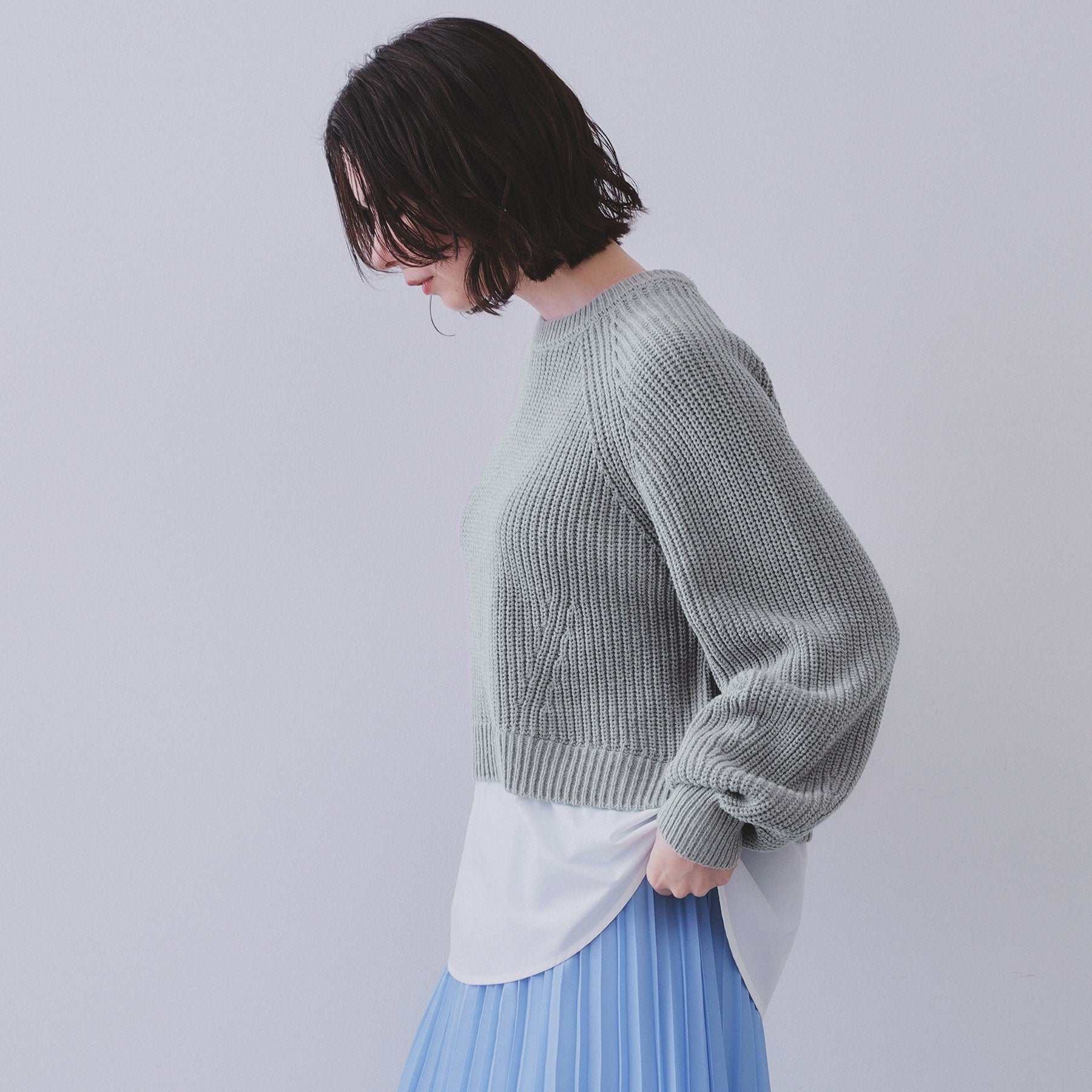 オペーク ドット クリップ OPAQUE.CLIP レイヤード風ドッキングミドルゲージニット【洗濯機洗い可】