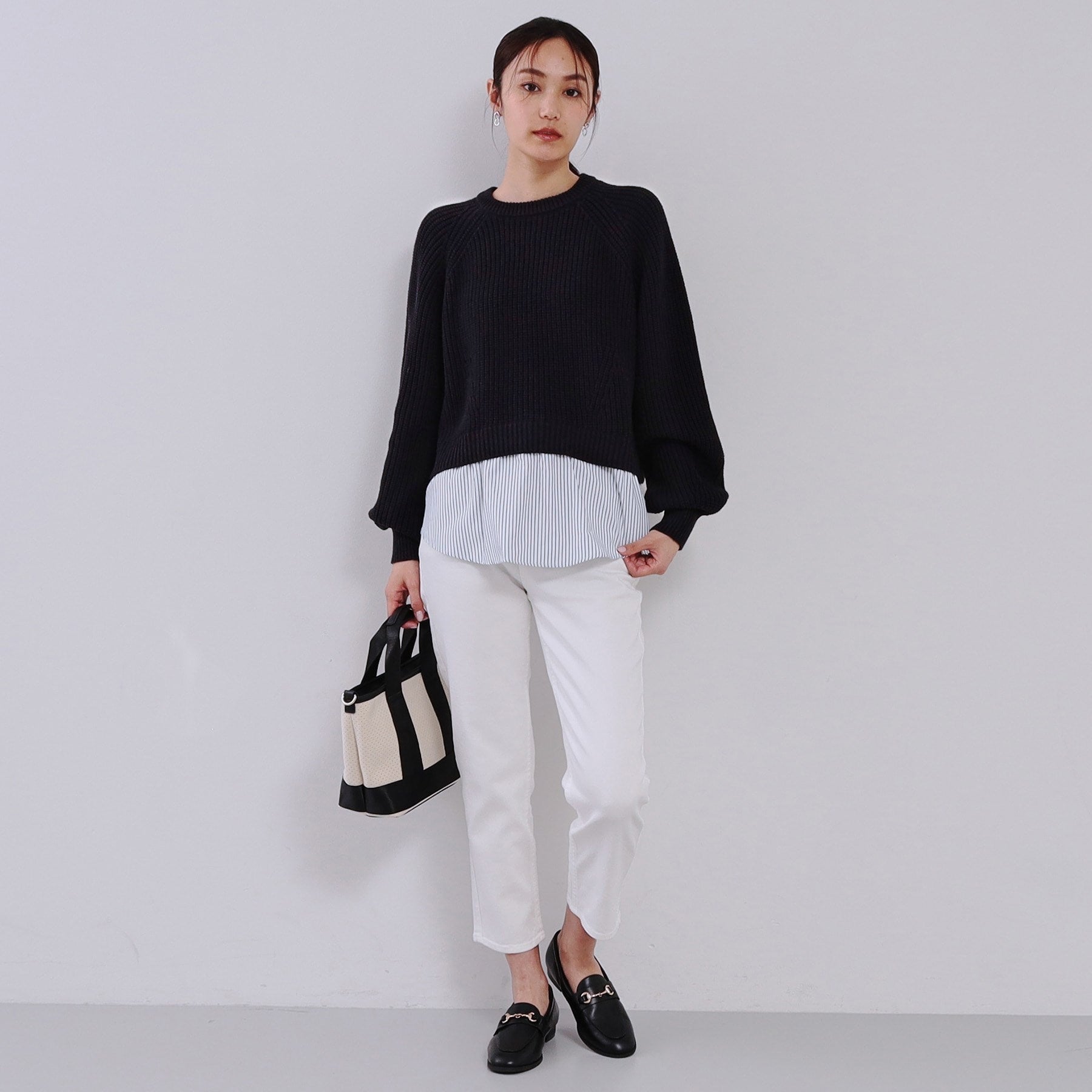 オペーク ドット クリップ OPAQUE.CLIP レイヤード風ドッキングミドルゲージニット【洗濯機洗い可】