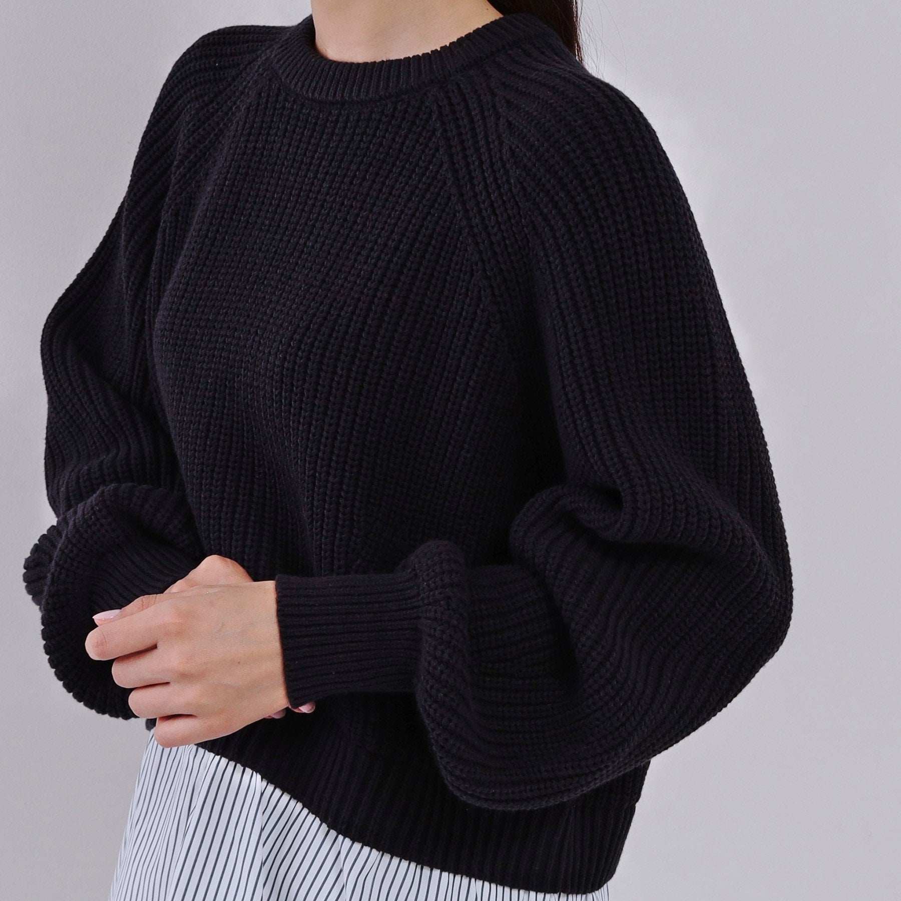 オペーク ドット クリップ OPAQUE.CLIP レイヤード風ドッキングミドルゲージニット【洗濯機洗い可】