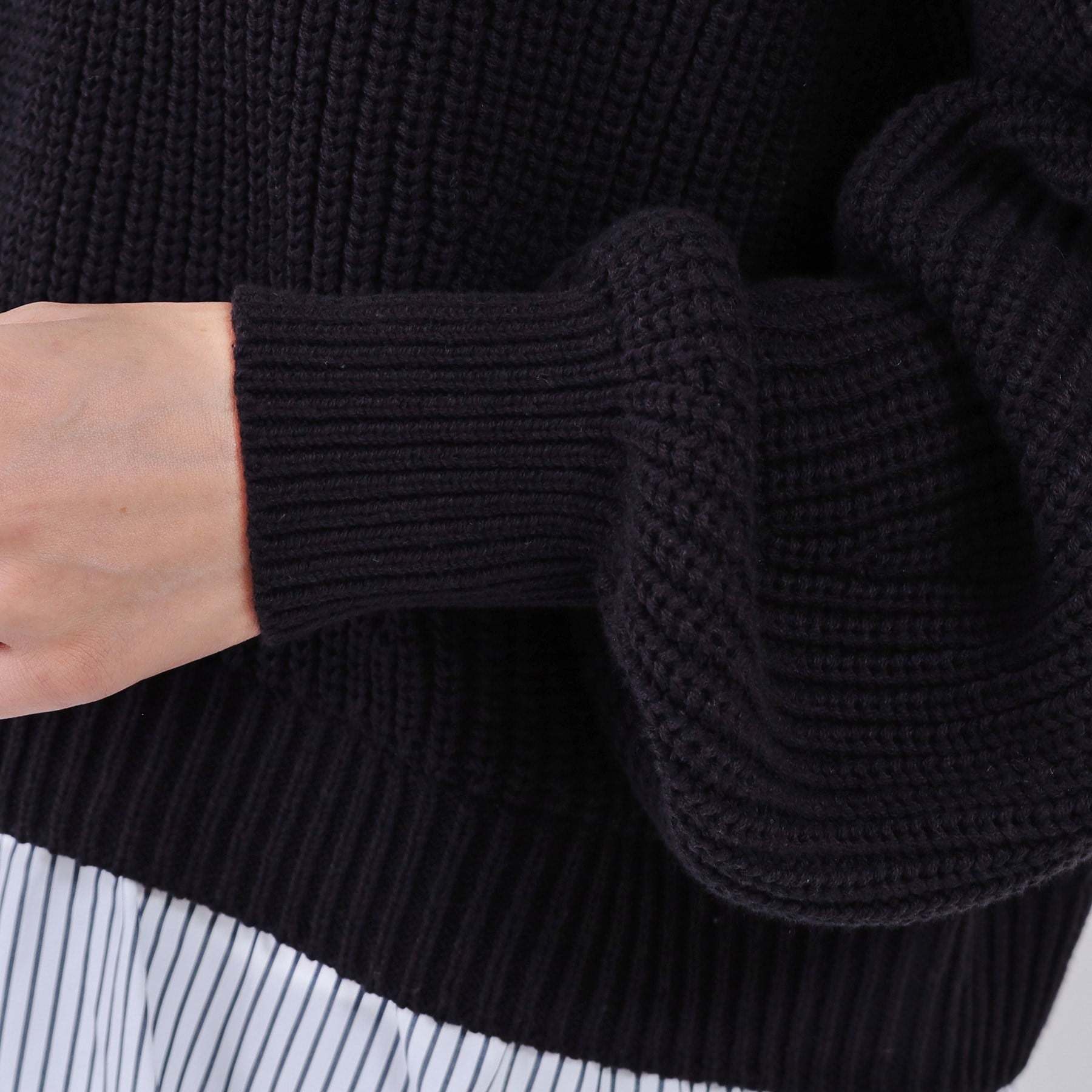 オペーク ドット クリップ OPAQUE.CLIP レイヤード風ドッキングミドルゲージニット【洗濯機洗い可】