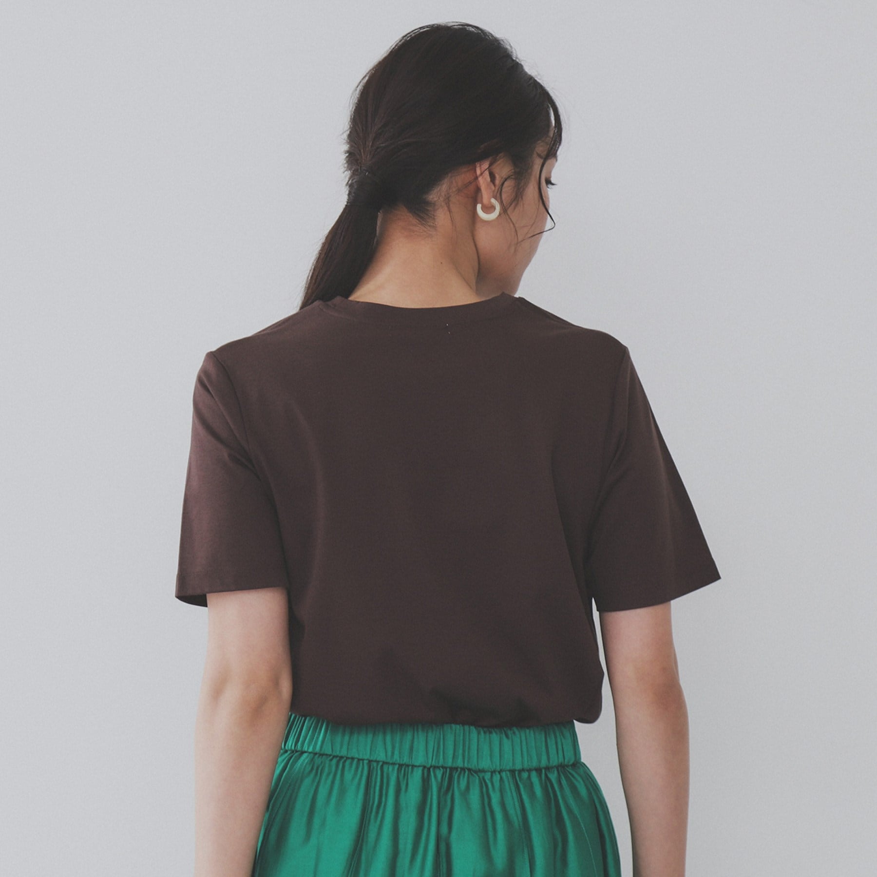 オペーク ドット クリップ OPAQUE.CLIP 《5color》ベーシックTシャツ【接触冷感/洗濯機洗い可】 (チャコールグレー(014)) チャコールグレー(014)