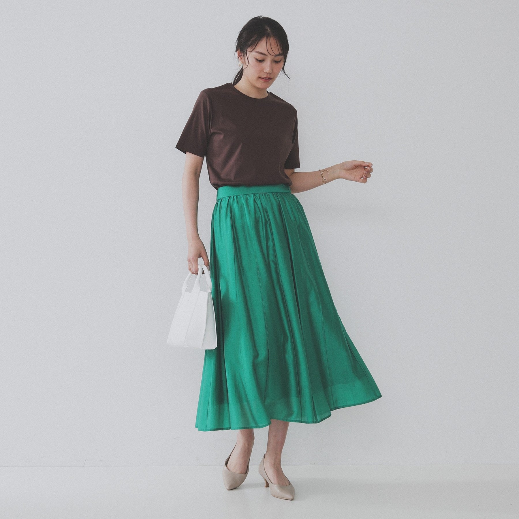 オペーク ドット クリップ OPAQUE.CLIP 《5color》ベーシックTシャツ【接触冷感/洗濯機洗い可】 (チャコールグレー(014)) チャコールグレー(014)