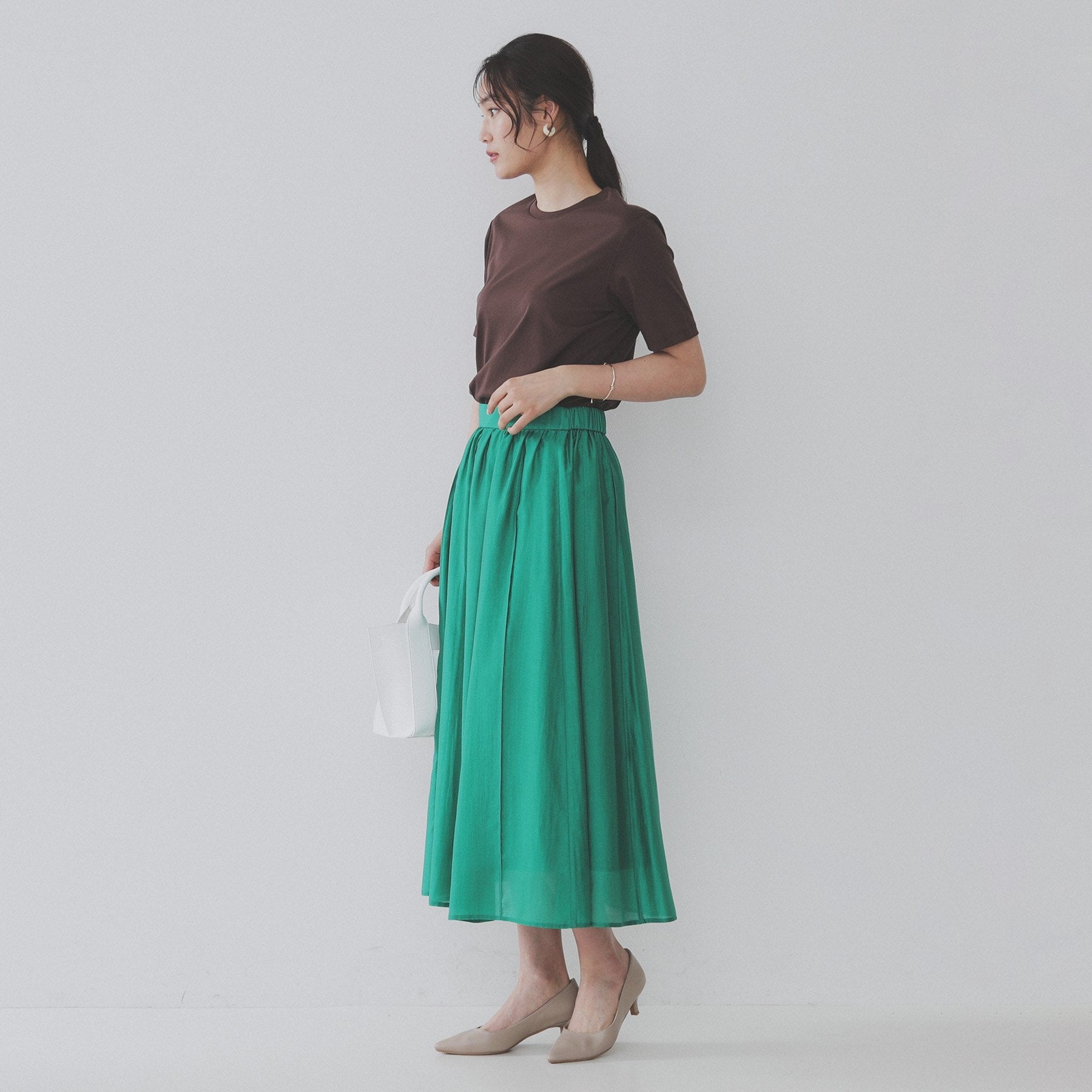 オペーク ドット クリップ OPAQUE.CLIP 《5color》ベーシックTシャツ【接触冷感/洗濯機洗い可】 (チャコールグレー(014)) チャコールグレー(014)