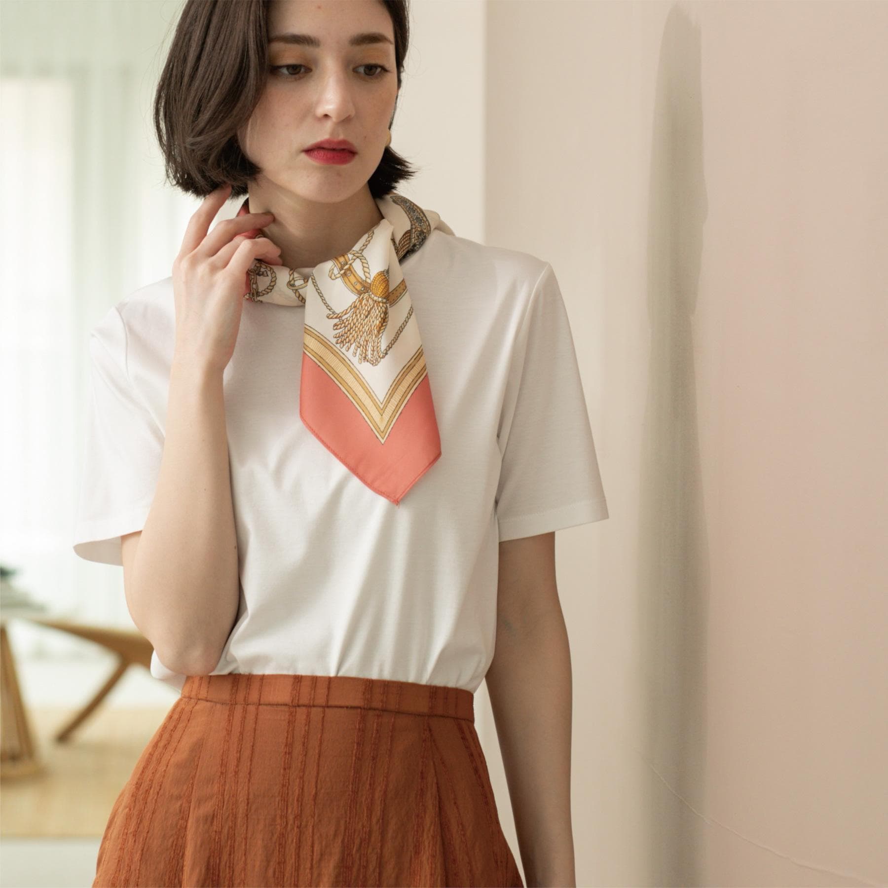 オペーク ドット クリップ OPAQUE.CLIP 《5color》ベーシックTシャツ【接触冷感/洗濯機洗い可】 (ホワイト(001)) ホワイト(001)