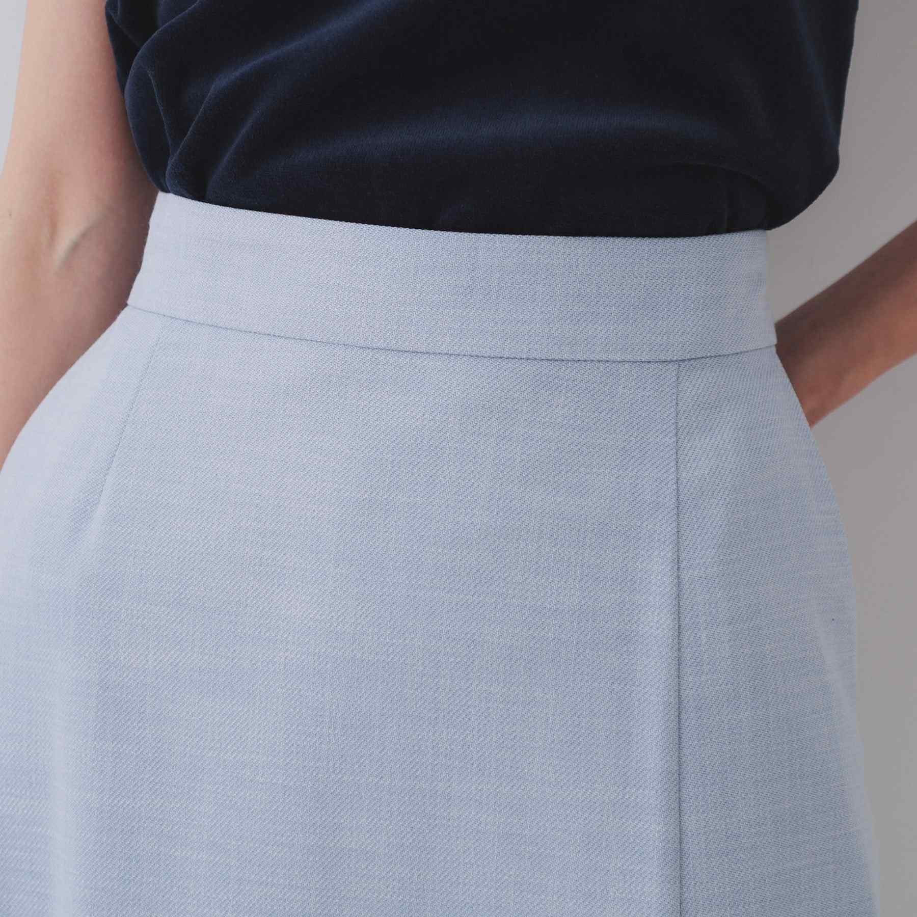 オペーク ドット クリップ OPAQUE.CLIP メランジナローフレアスカート/セットアップ対応可【洗濯機洗い可】 (ブルー(091)) ブルー(091)