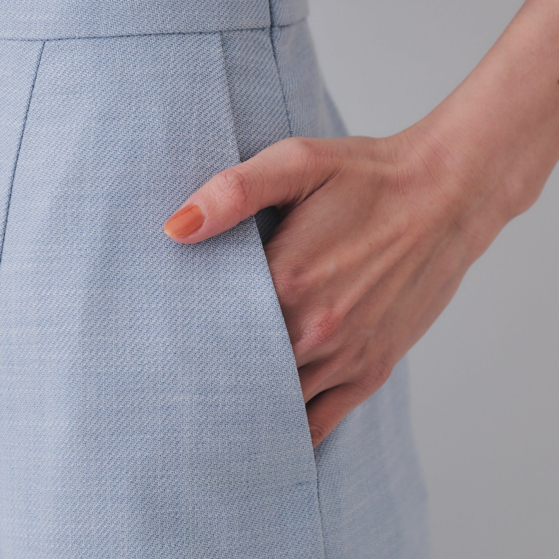 オペーク ドット クリップ OPAQUE.CLIP メランジナローフレアスカート/セットアップ対応可【洗濯機洗い可】 (ブルー(091)) ブルー(091)