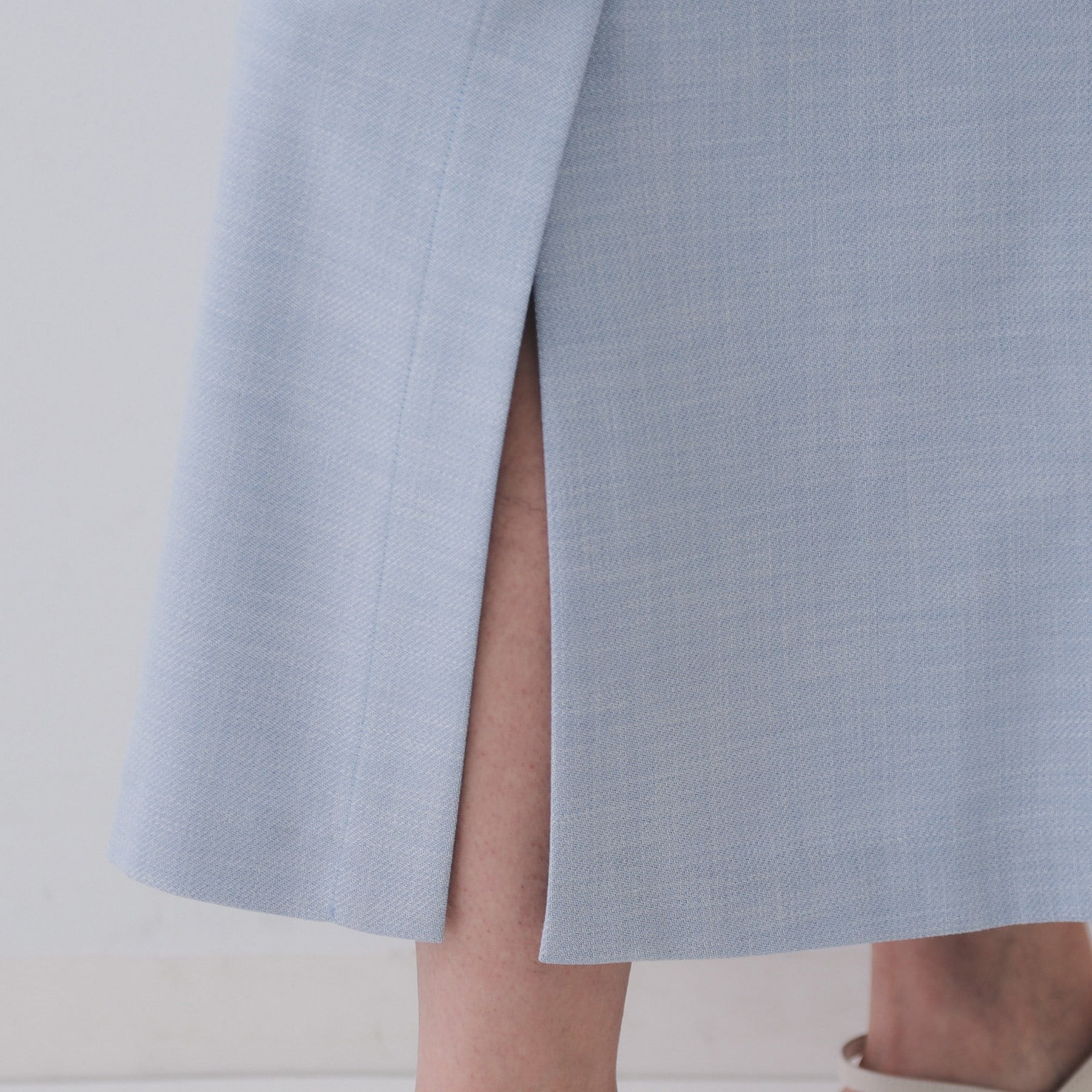 オペーク ドット クリップ OPAQUE.CLIP メランジナローフレアスカート/セットアップ対応可【洗濯機洗い可】 (ブルー(091)) ブルー(091)