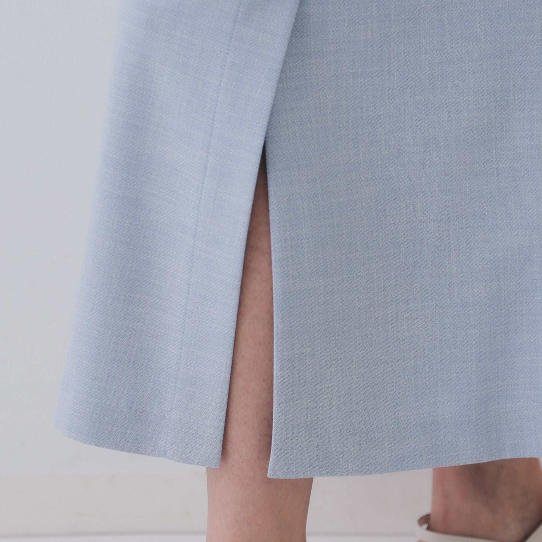 オペーク ドット クリップ OPAQUE.CLIP メランジナローフレアスカート/セットアップ対応可【洗濯機洗い可】 (ブルー(091)) ブルー(091)