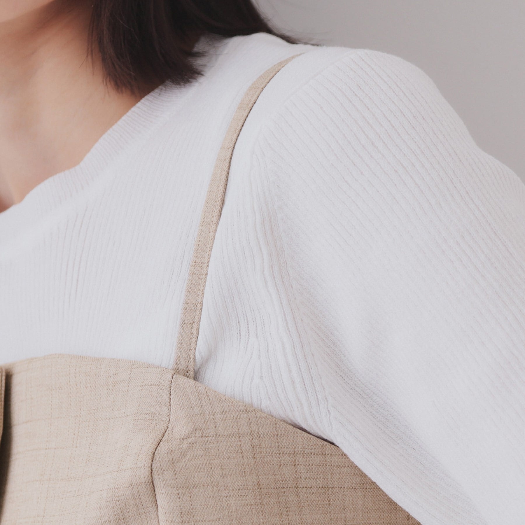 オペーク ドット クリップ OPAQUE.CLIP メランジビスチェ風ジレ/セットアップ対応可【洗濯機洗い可】 (グレー(012)) グレー(012)