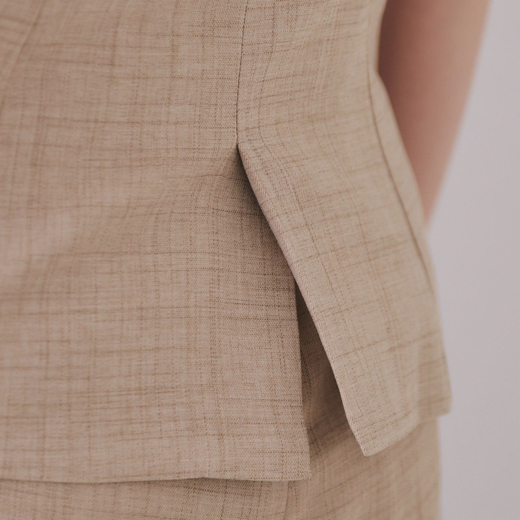 オペーク ドット クリップ OPAQUE.CLIP メランジビスチェ風ジレ/セットアップ対応可【洗濯機洗い可】 (グレー(012)) グレー(012)