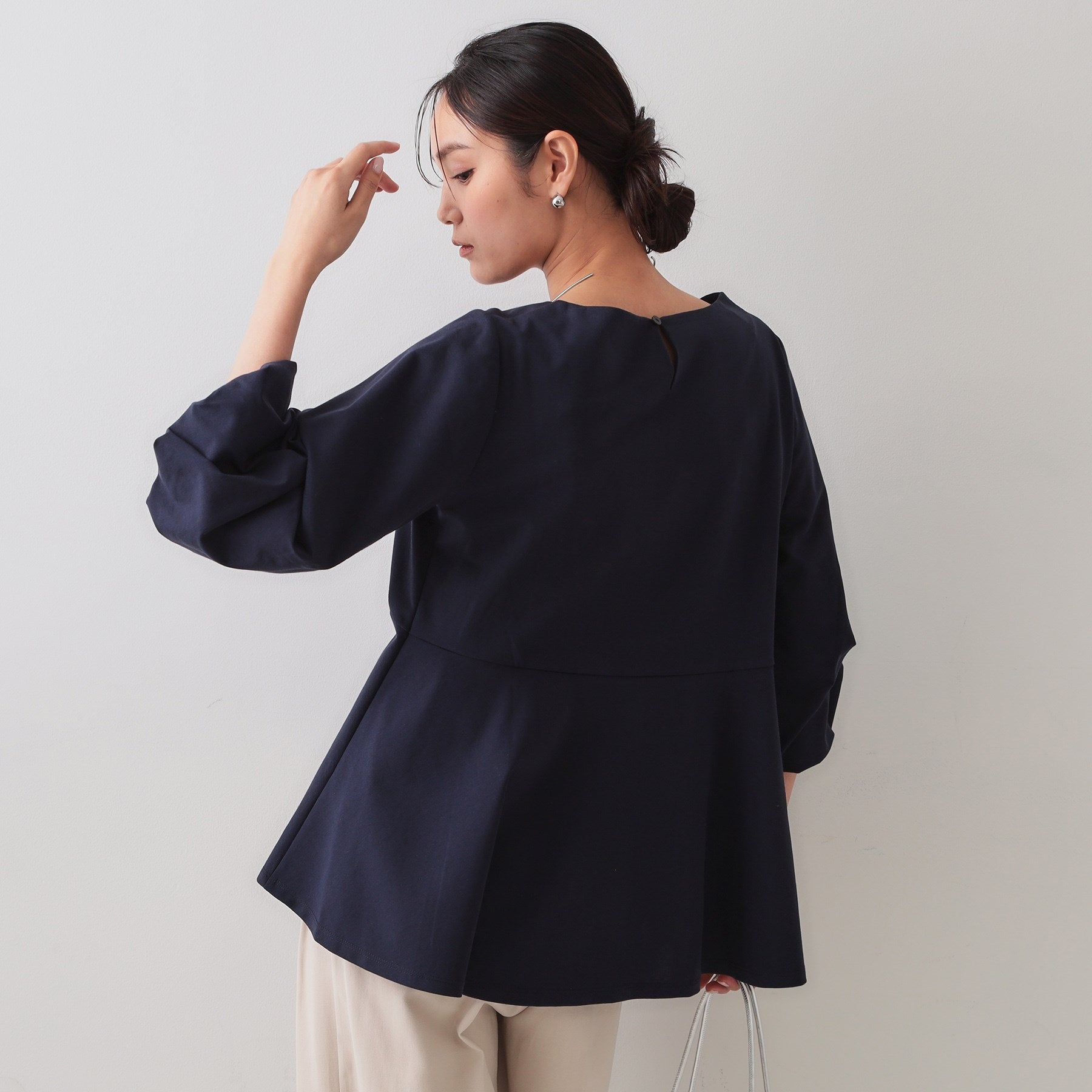 オペーク ドット クリップ OPAQUE.CLIP タックスリーブペプラムトップス【洗濯機洗い可】 (ホワイト(001)) ホワイト(001)