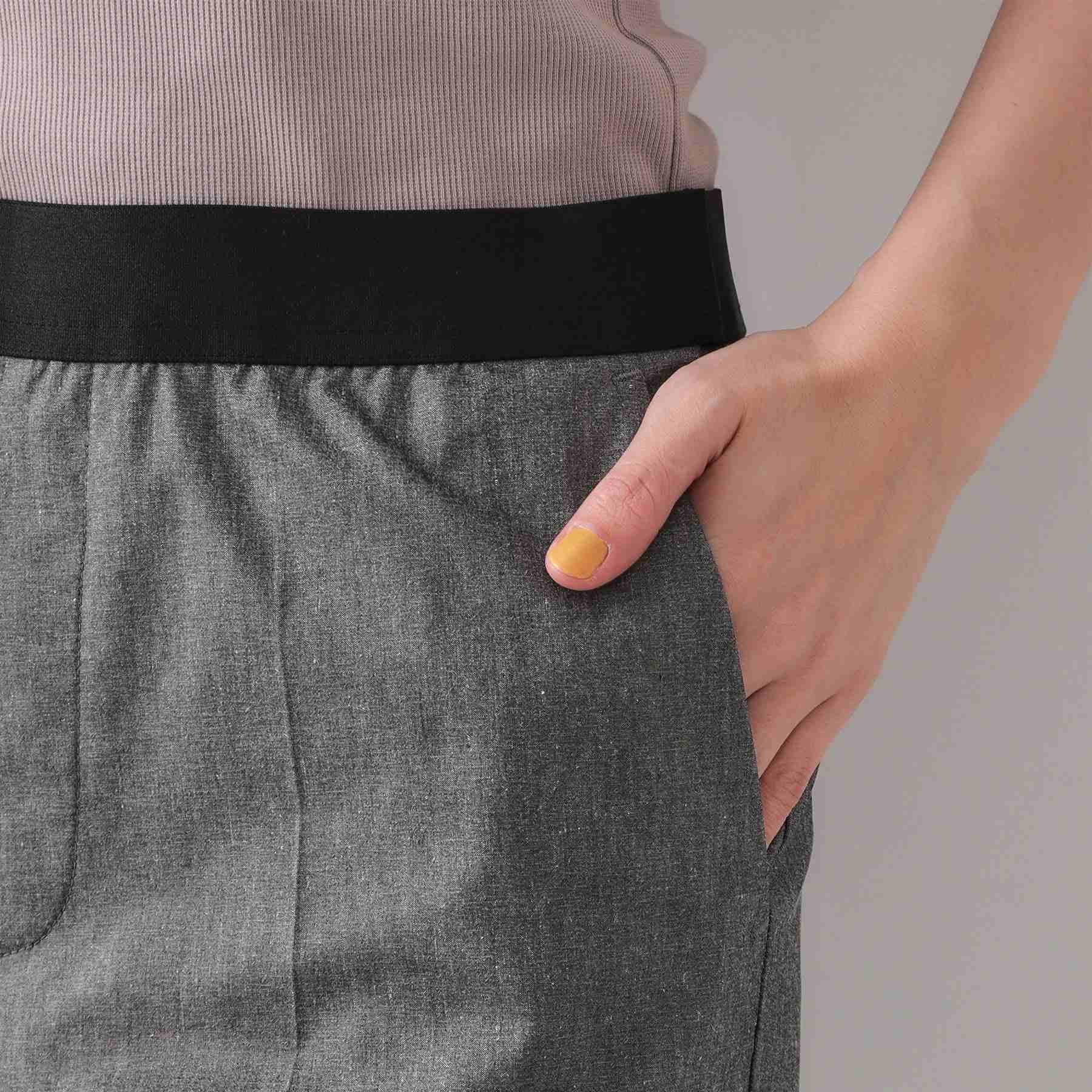 オペーク ドット クリップ OPAQUE.CLIP 麻混ハイストレッチイージースティックパンツ【洗濯機洗い可】 (ベージュ(052)) ベージュ(052)