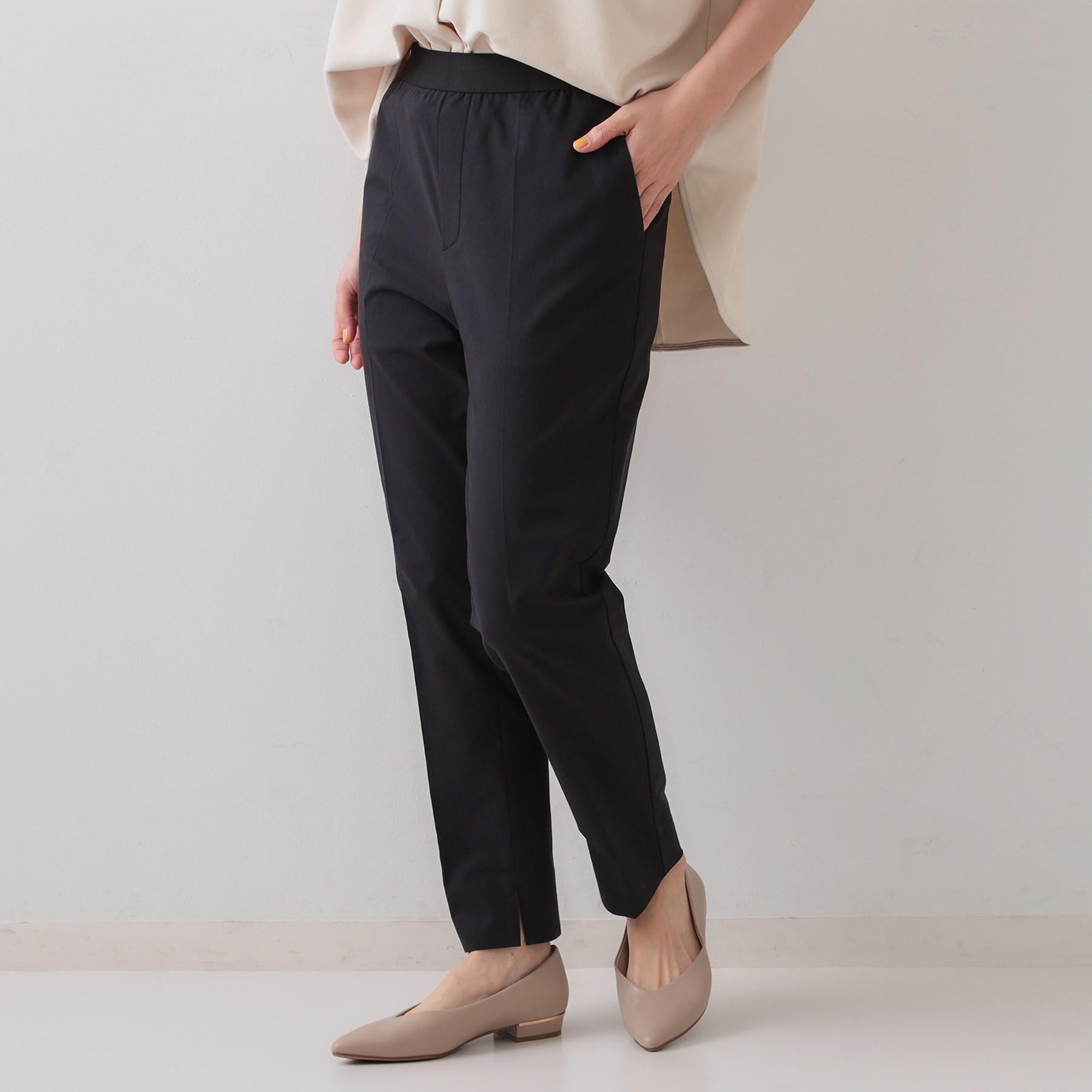 オペーク ドット クリップ OPAQUE.CLIP 麻混ハイストレッチイージースティックパンツ【洗濯機洗い可】 (ベージュ(052)) ベージュ(052)