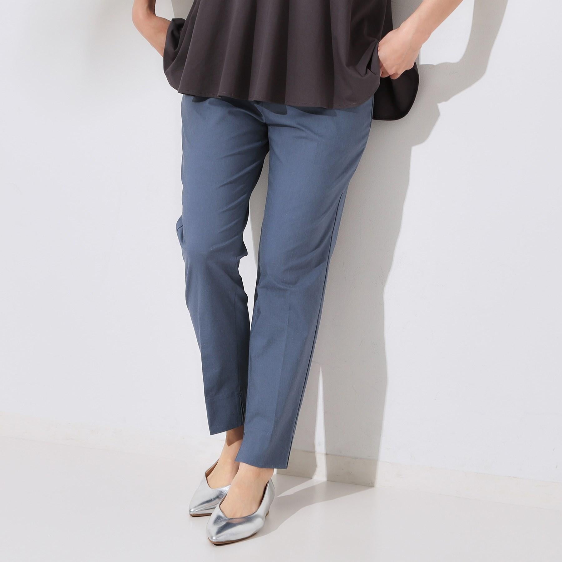 オペーク ドット クリップ OPAQUE.CLIP 麻混ハイストレッチイージースティックパンツ【洗濯機洗い可】 (ベージュ(052)) ベージュ(052)