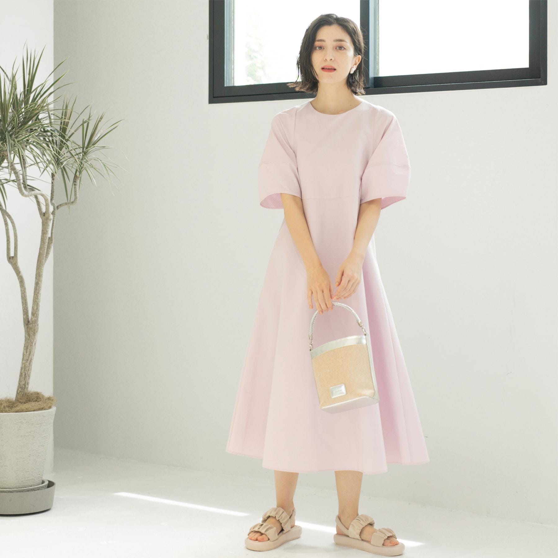 オペーク ドット クリップ OPAQUE.CLIP サッカーストライプワンピース【洗濯機洗い可/吸水速乾】 (ピンク(071)) ピンク(071)