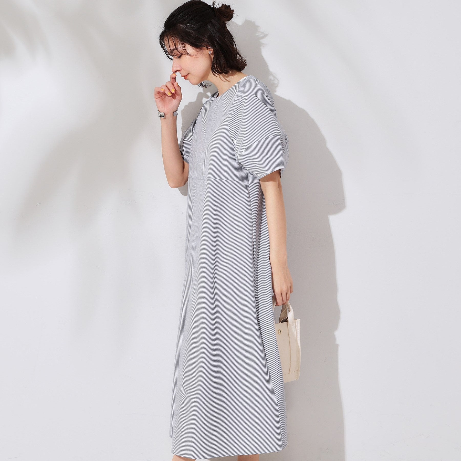 オペーク ドット クリップ OPAQUE.CLIP サッカーストライプワンピース【洗濯機洗い可/吸水速乾】 (ピンク(071)) ピンク(071)