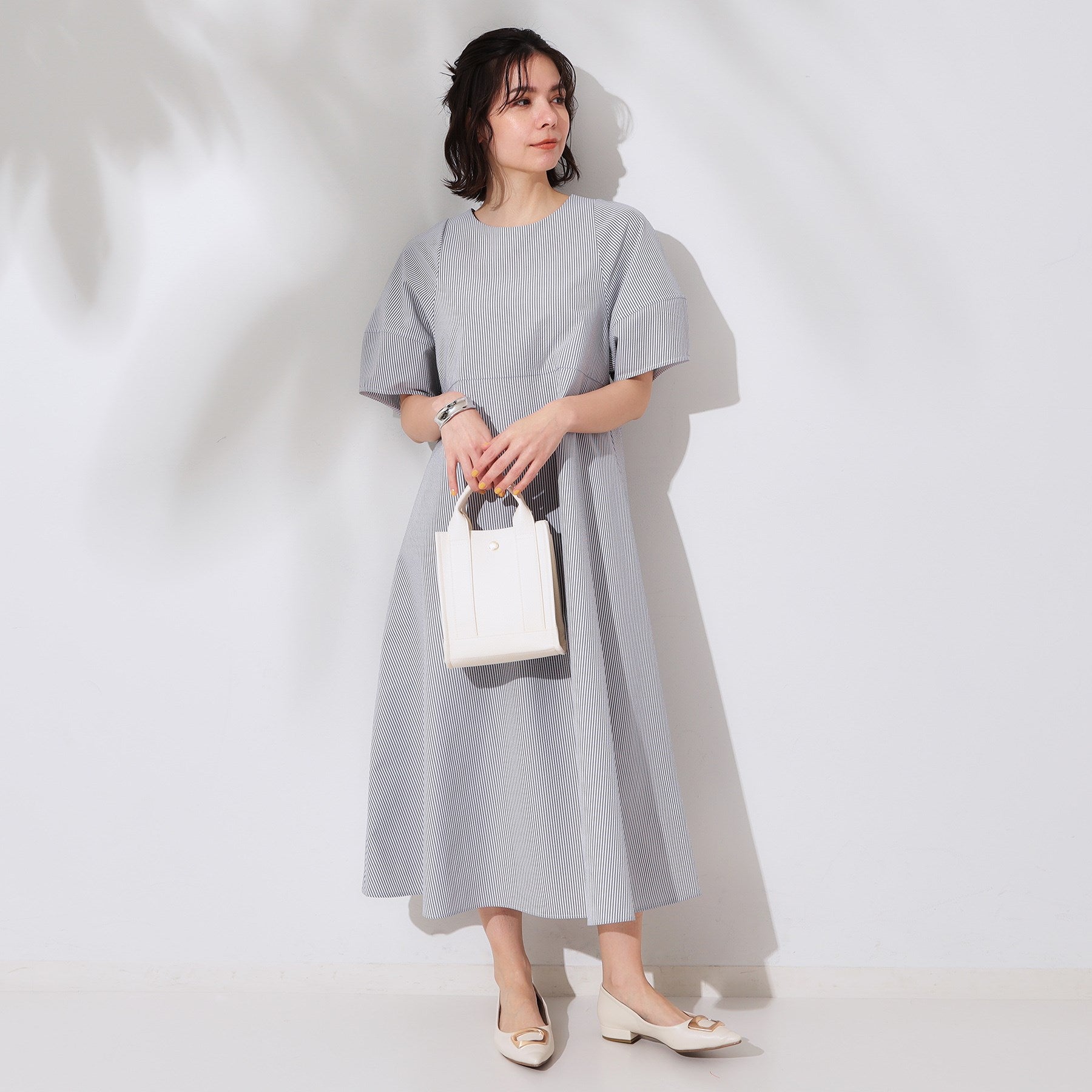 オペーク ドット クリップ OPAQUE.CLIP サッカーストライプワンピース【洗濯機洗い可/吸水速乾】 (ピンク(071)) ピンク(071)