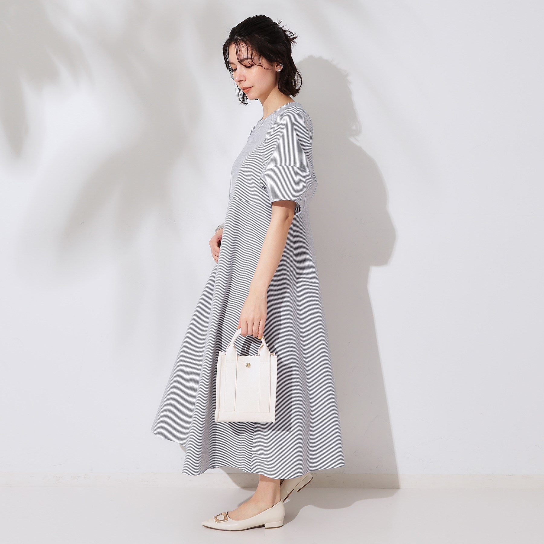 オペーク ドット クリップ OPAQUE.CLIP サッカーストライプワンピース【洗濯機洗い可/吸水速乾】 (ピンク(071)) ピンク(071)