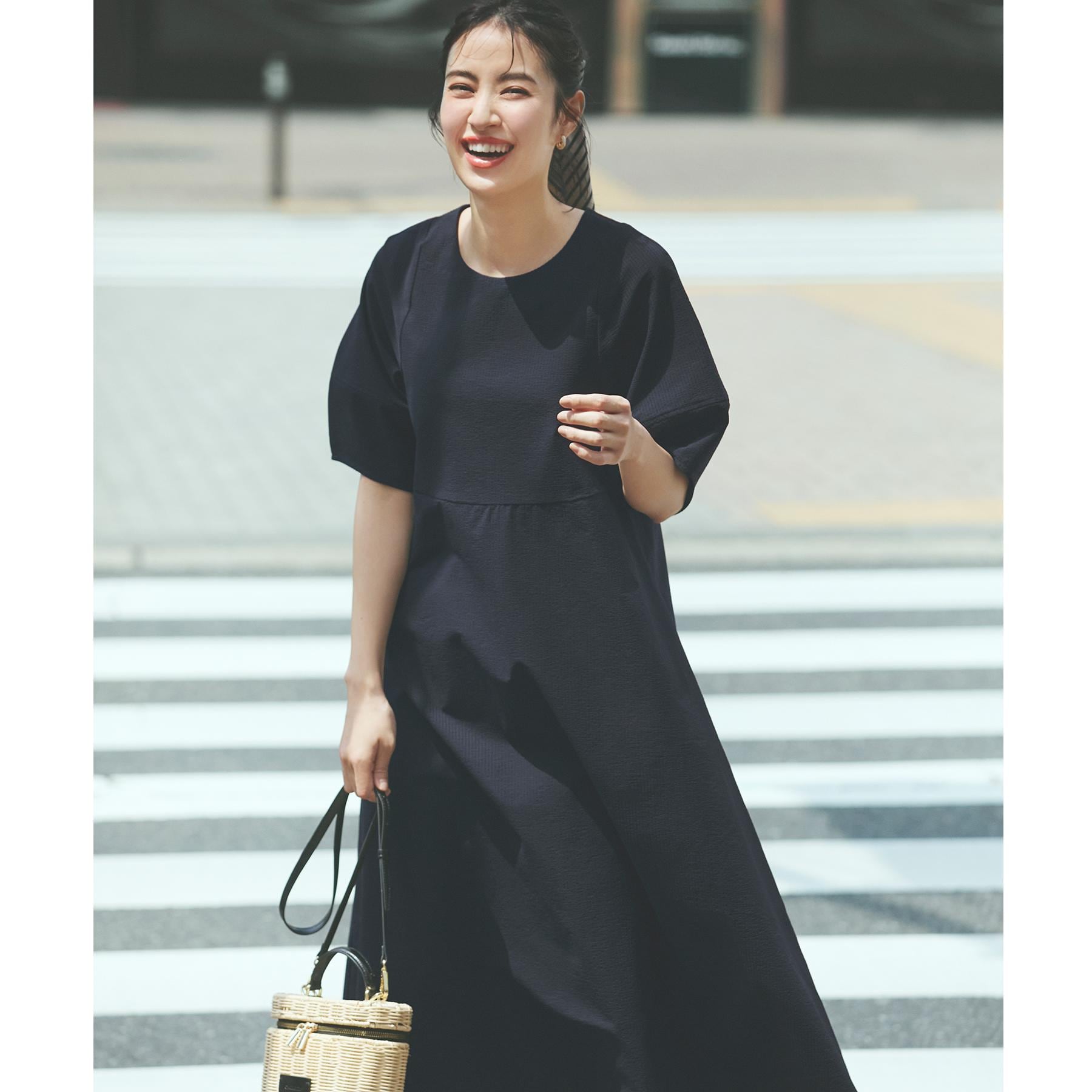 オペーク ドット クリップ OPAQUE.CLIP サッカーストライプワンピース【洗濯機洗い可/吸水速乾】 (ピンク(071)) ピンク(071)