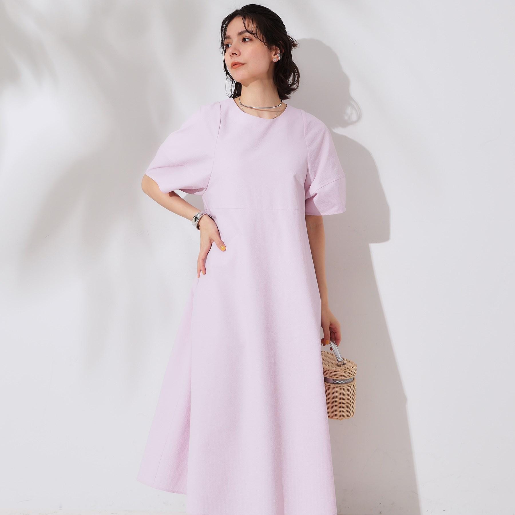 オペーク ドット クリップ OPAQUE.CLIP サッカーストライプワンピース【洗濯機洗い可/吸水速乾】 (ピンク(071)) ピンク(071)