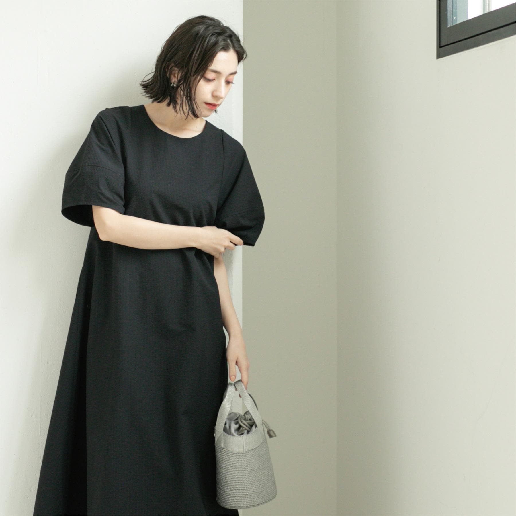 オペーク ドット クリップ OPAQUE.CLIP サッカーストライプワンピース【洗濯機洗い可/吸水速乾】 (ピンク(071)) ピンク(071)