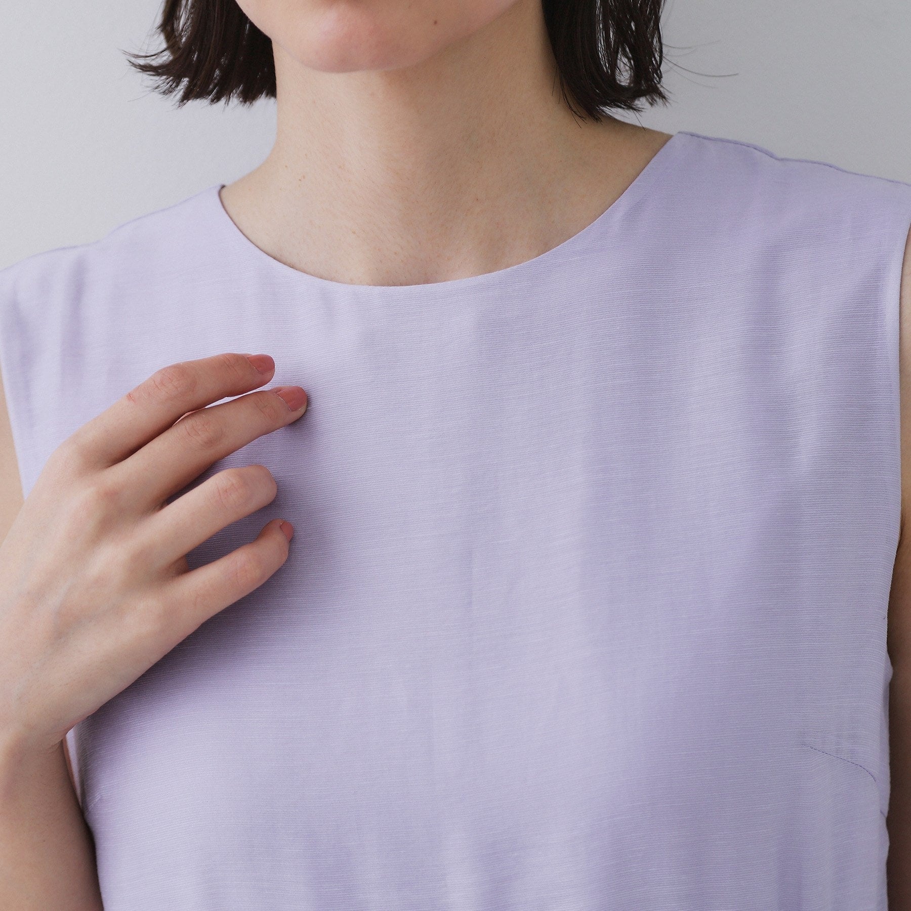 オペーク ドット クリップ OPAQUE.CLIP 麻混シアーギャザーティアードワンピース【洗濯機洗い可】 (ブラウン(044)) ブラウン(044)