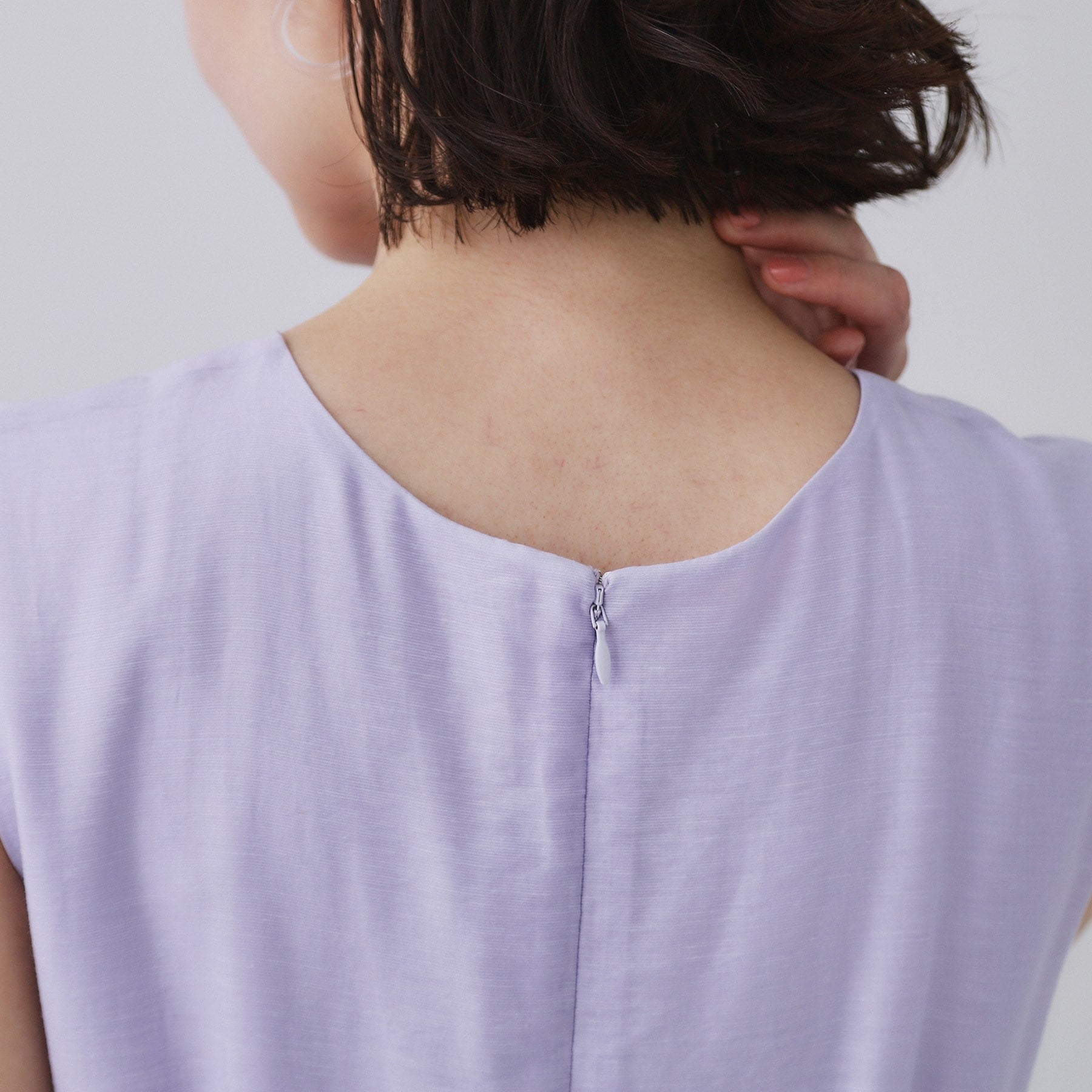 オペーク ドット クリップ OPAQUE.CLIP 麻混シアーギャザーティアードワンピース【洗濯機洗い可】 (ブラウン(044)) ブラウン(044)