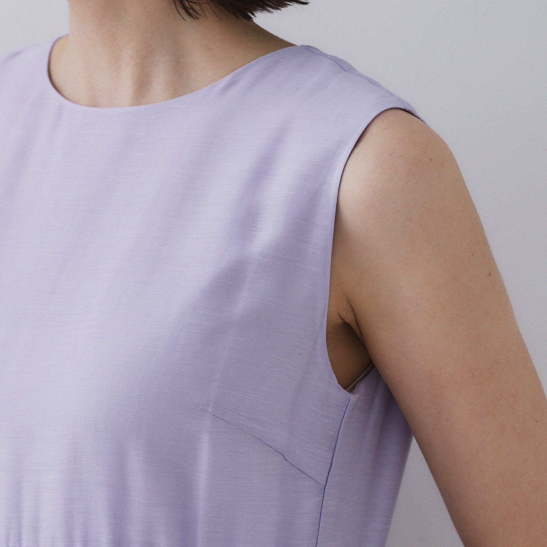 オペーク ドット クリップ OPAQUE.CLIP 麻混シアーギャザーティアードワンピース【洗濯機洗い可】 (ブラウン(044)) ブラウン(044)