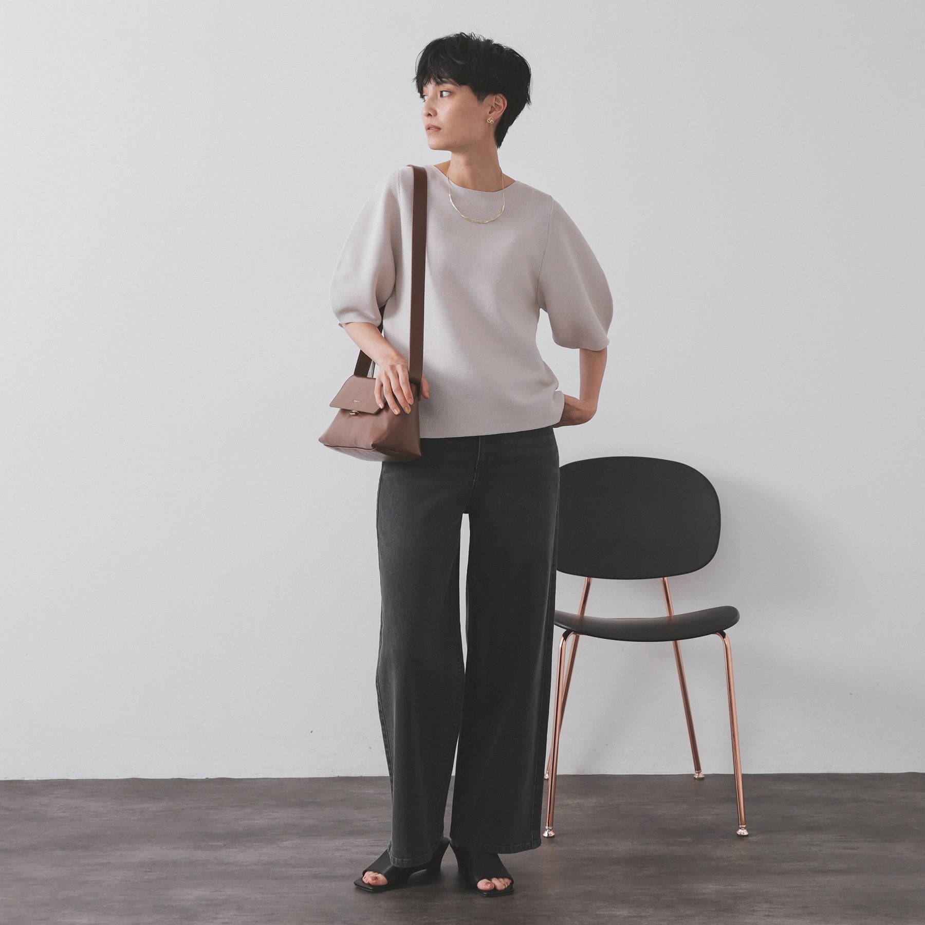 オペーク ドット クリップ OPAQUE.CLIP ストレッチバギーデニム【洗濯機洗い可】 (スミクロ(018)) スミクロ(018)