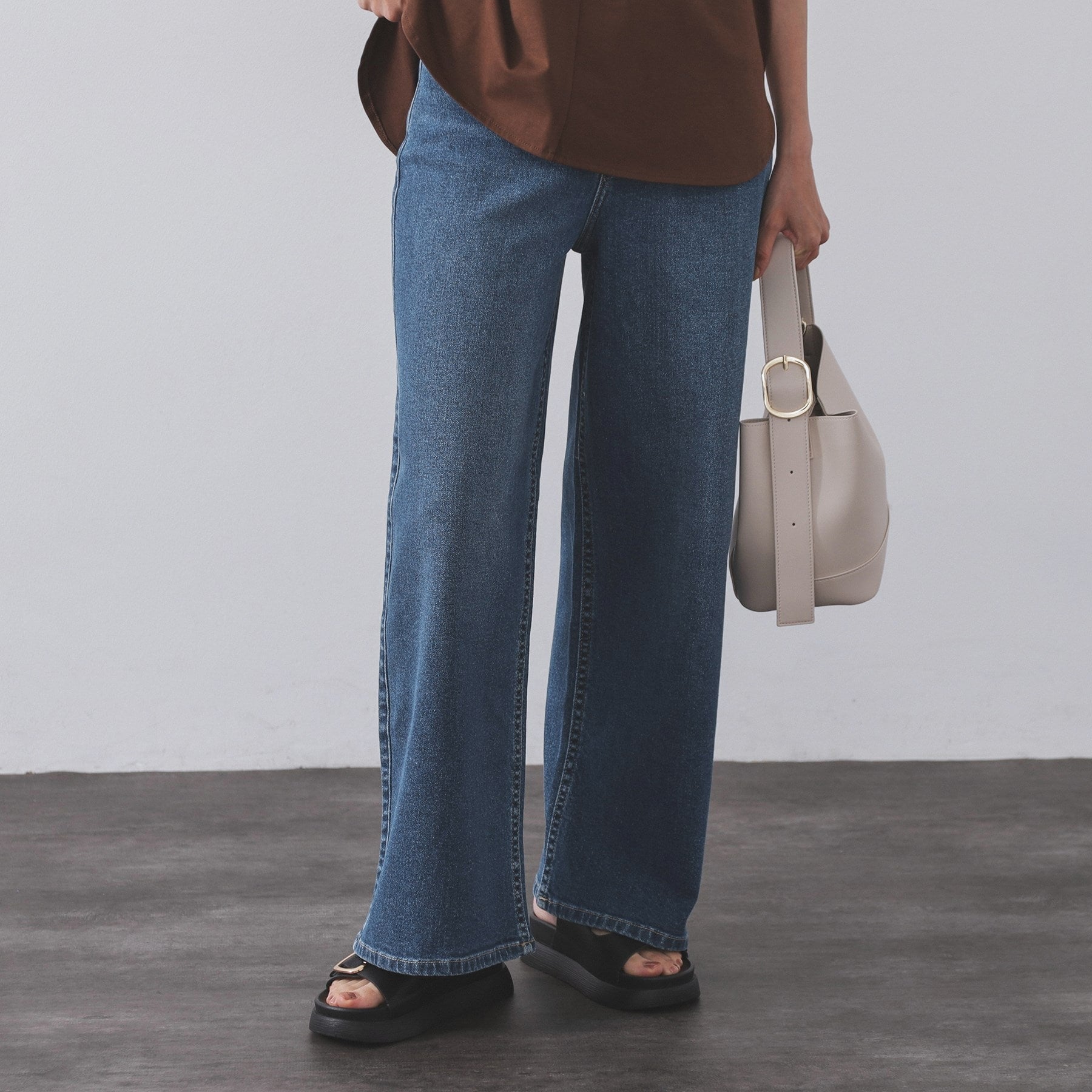 オペーク ドット クリップ OPAQUE.CLIP ストレッチバギーデニム【洗濯機洗い可】 (スミクロ(018)) スミクロ(018)