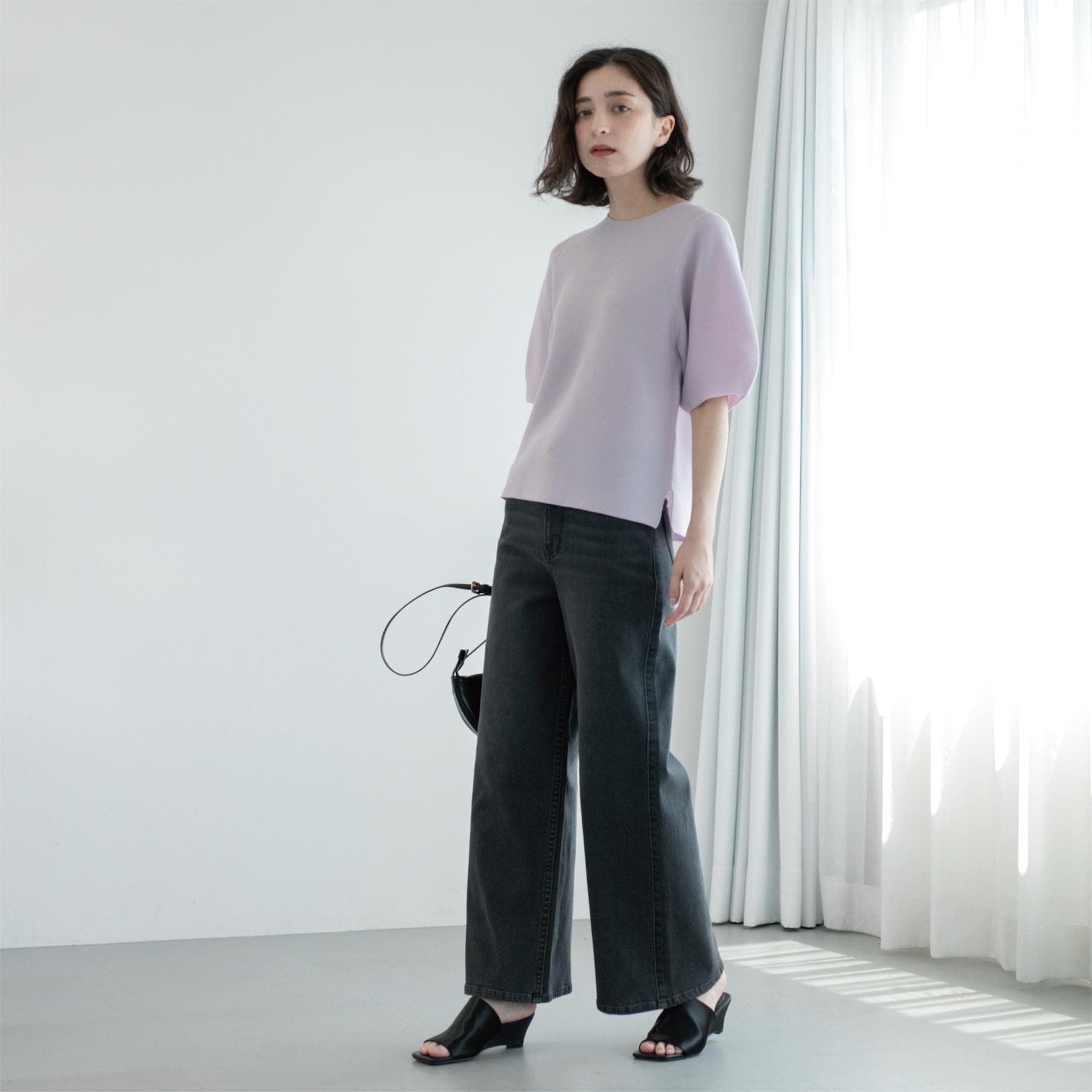 オペーク ドット クリップ OPAQUE.CLIP ストレッチバギーデニム【洗濯機洗い可】 (スミクロ(018)) スミクロ(018)