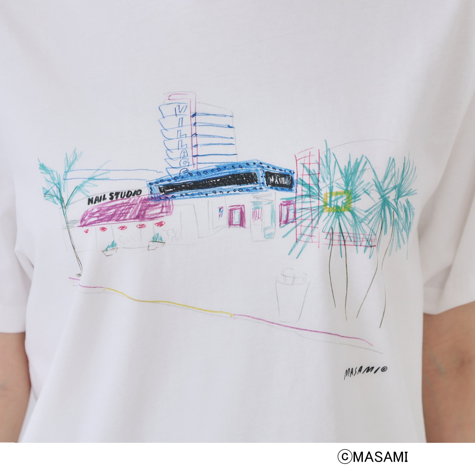 オペーク ドット クリップ OPAQUE.CLIP 風景イラストプリントTシャツ (ブラック(019)) ブラック(019)