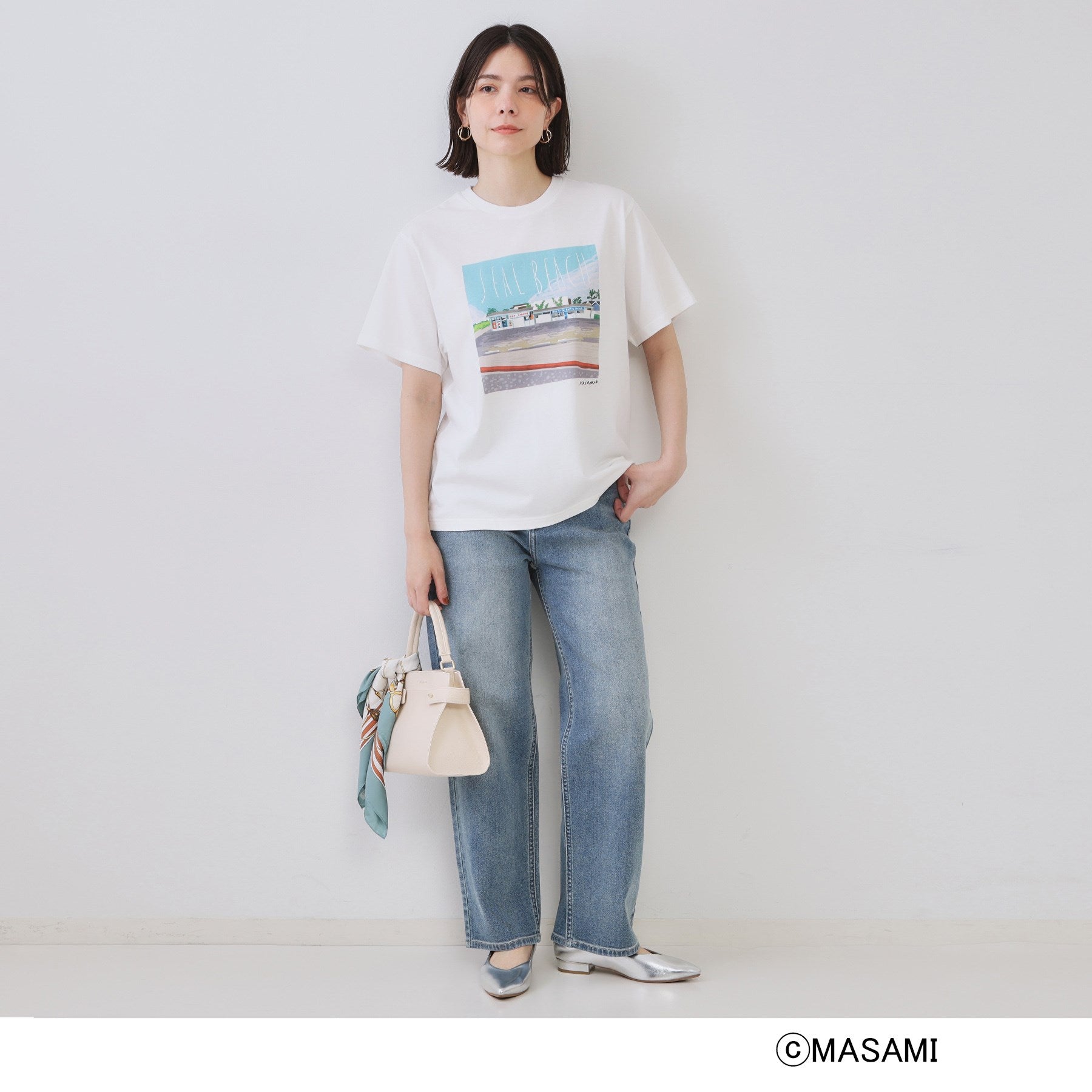 オペーク ドット クリップ OPAQUE.CLIP 風景イラストプリントTシャツ (ブラック(019)) ブラック(019)