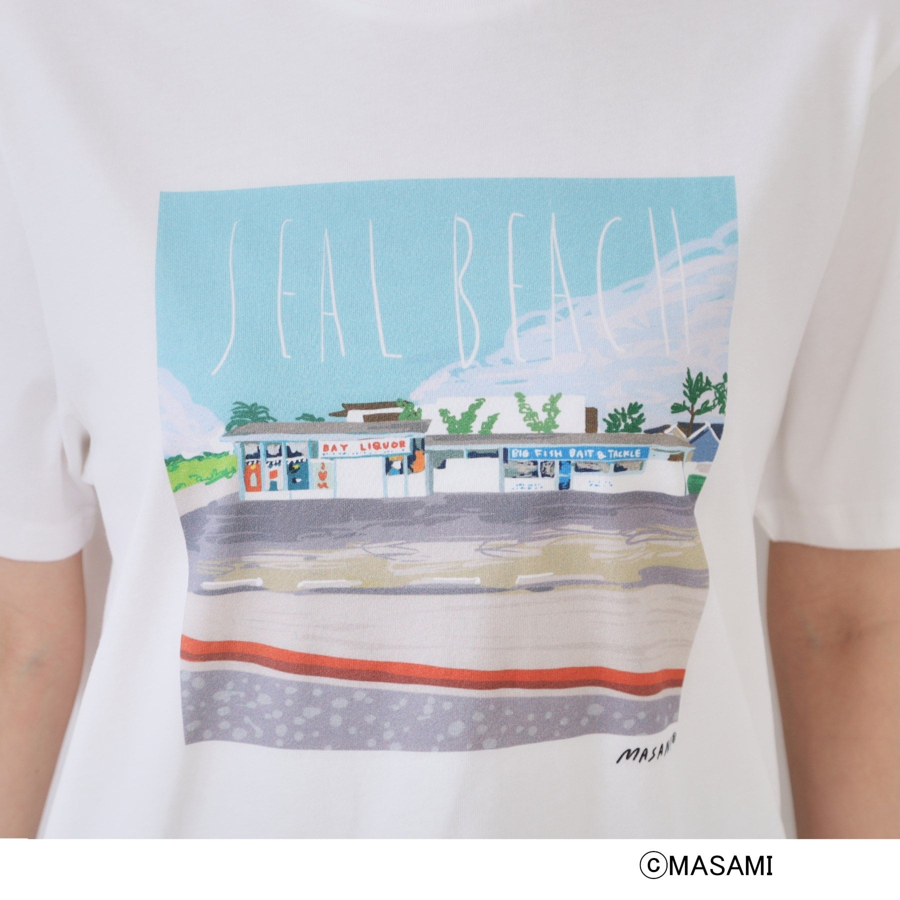 オペーク ドット クリップ OPAQUE.CLIP 風景イラストプリントTシャツ (ブラック(019)) ブラック(019)