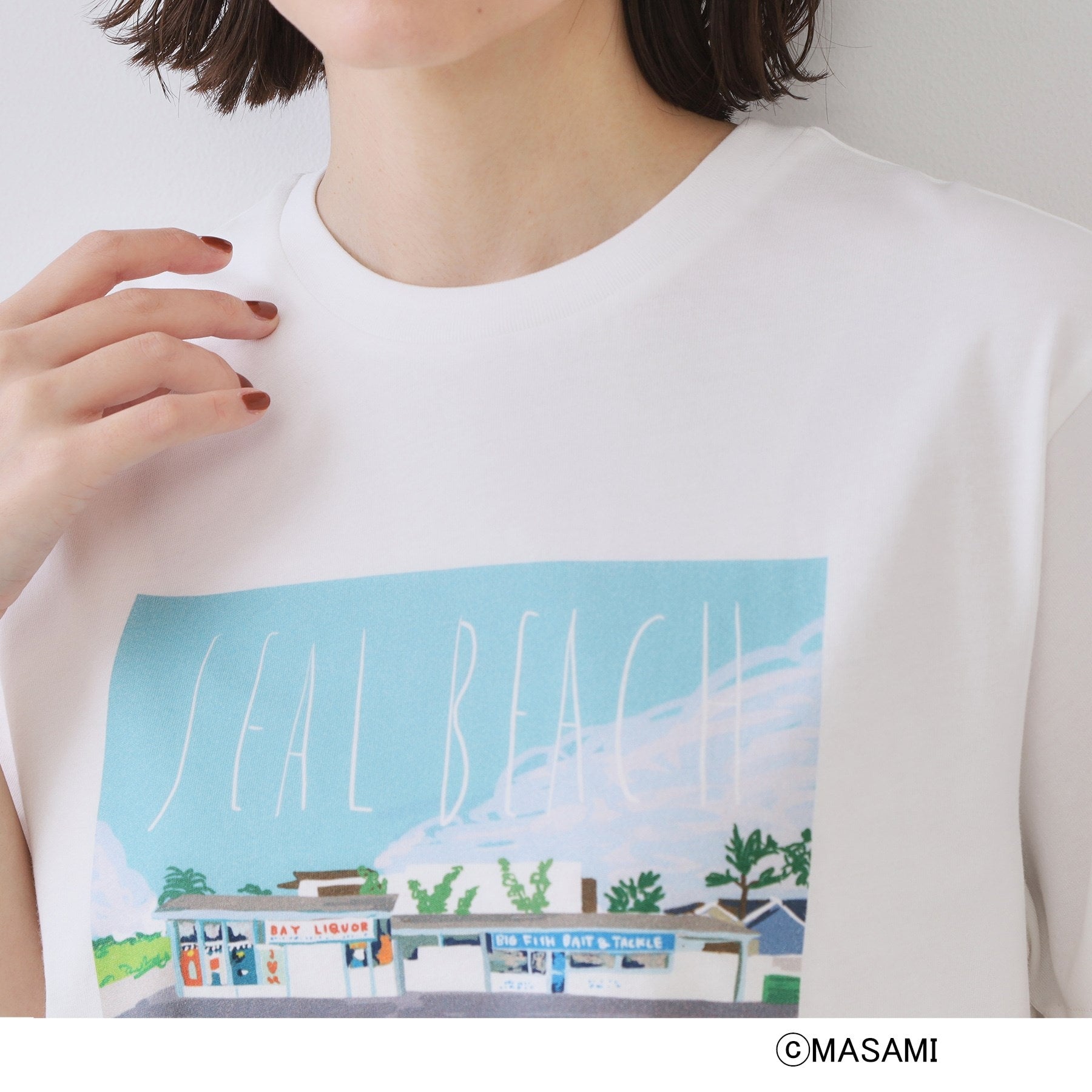 オペーク ドット クリップ OPAQUE.CLIP 風景イラストプリントTシャツ (ブラック(019)) ブラック(019)