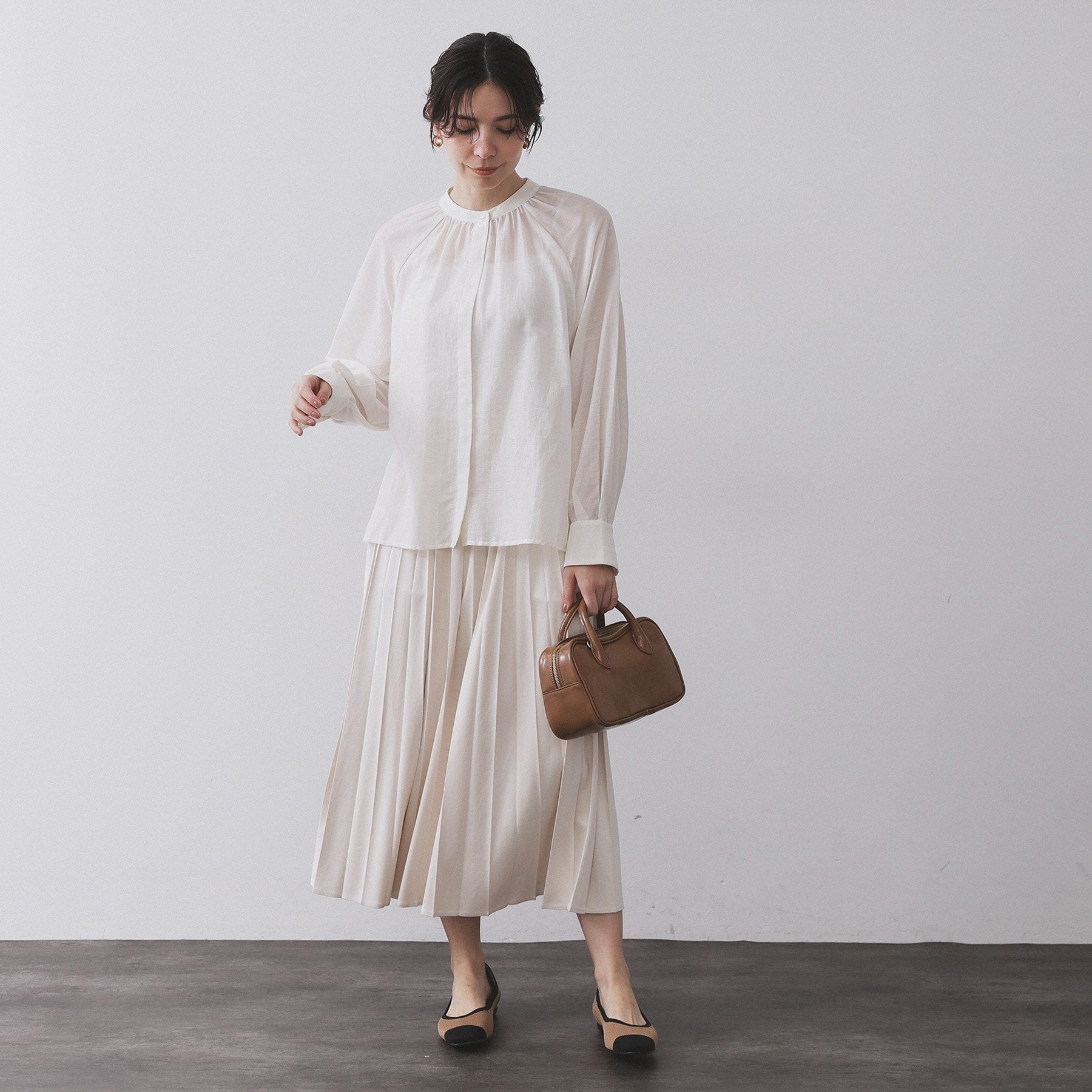 オペーク ドット クリップ OPAQUE.CLIP 2WAYシアーボウタイブラウス【洗濯機洗い可】 (チャコールグレー(014)) チャコールグレー(014)