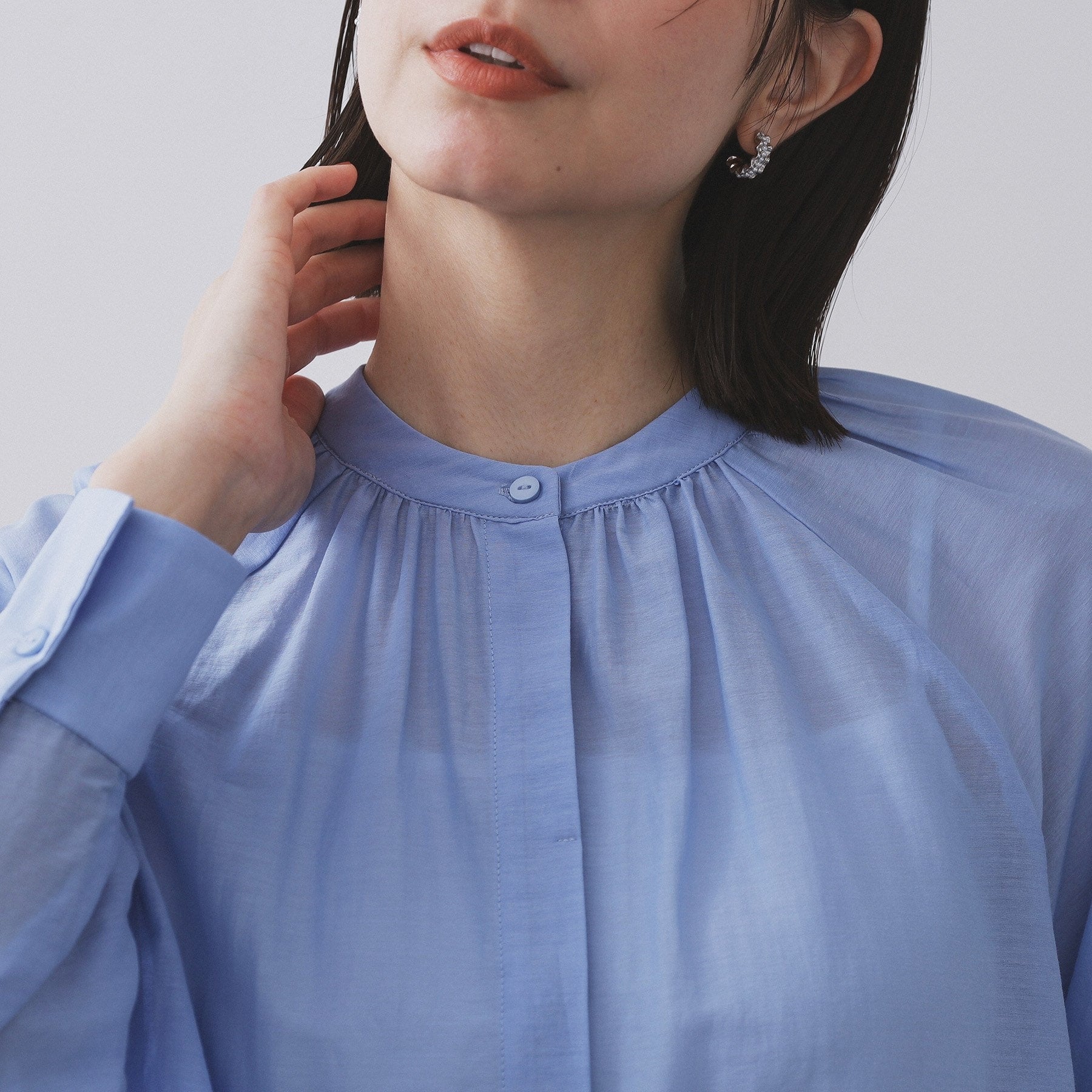 オペーク ドット クリップ OPAQUE.CLIP 2WAYシアーボウタイブラウス【洗濯機洗い可】 (チャコールグレー(014)) チャコールグレー(014)