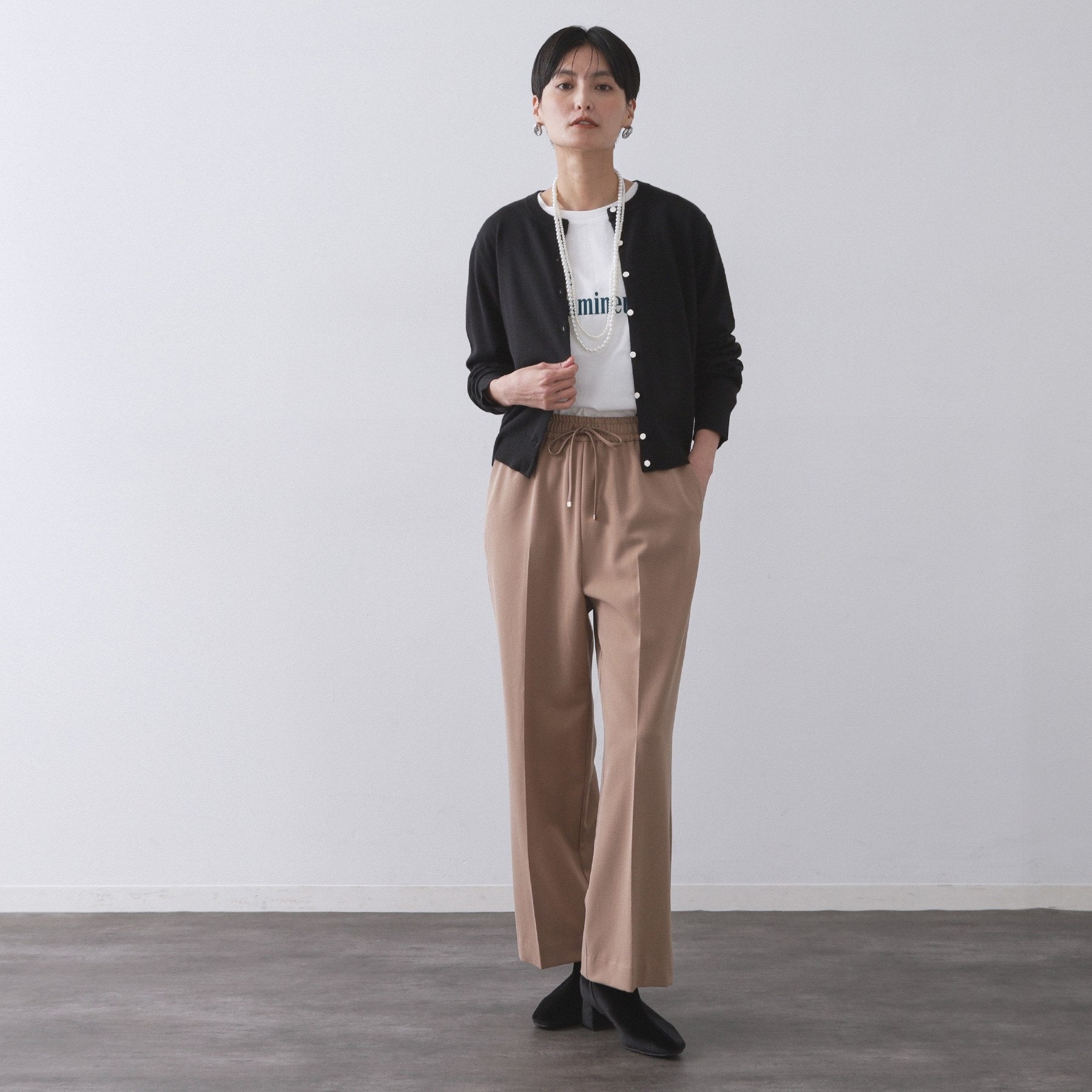 オペーク ドット クリップ OPAQUE.CLIP 《6色展開/SーLLサイズ》クルーニットカーディガン/FILIVIVI/フィルビビ【洗濯機洗い可】 (レッド(063)) レッド(063)