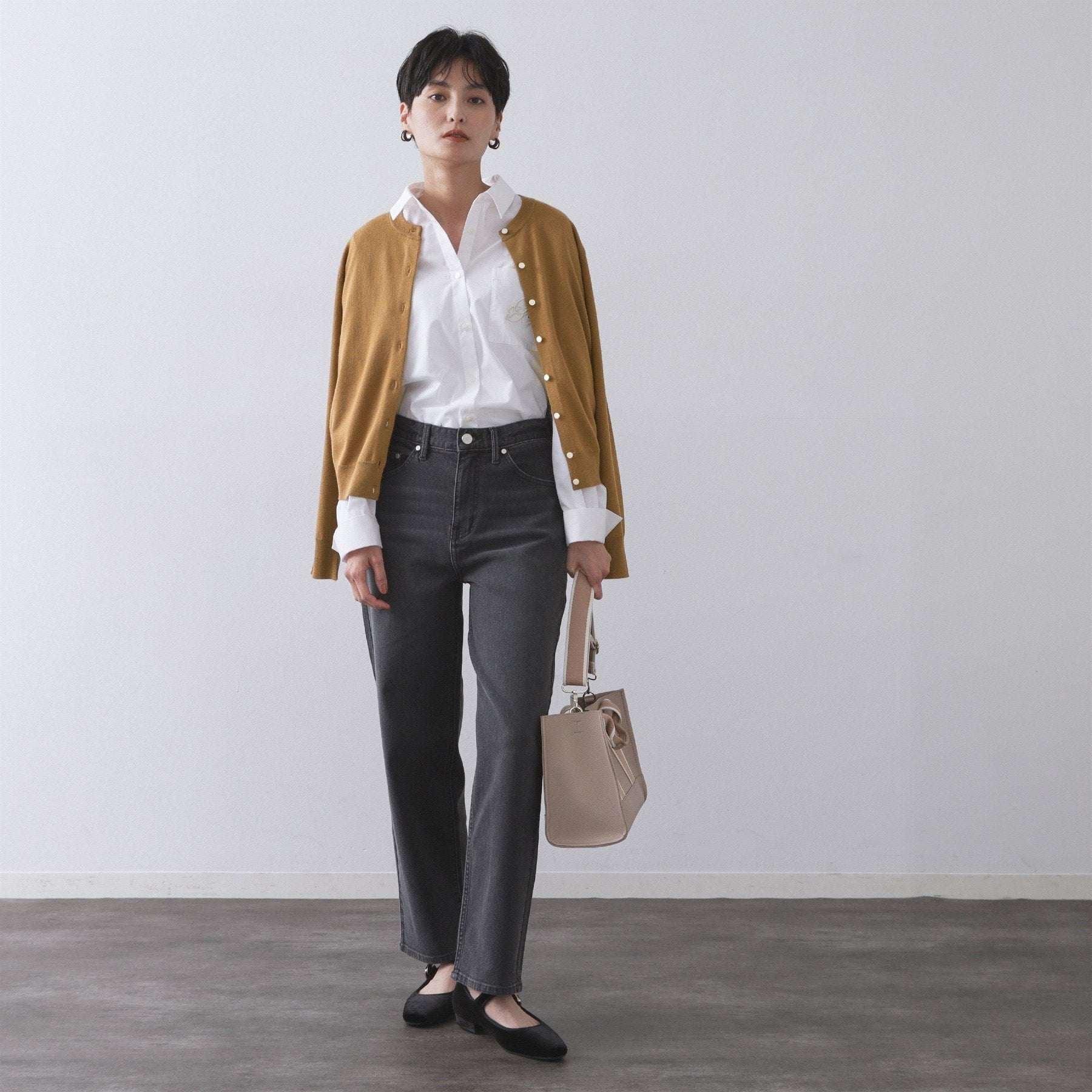 オペーク ドット クリップ OPAQUE.CLIP 《6色展開/SーLLサイズ》クルーニットカーディガン/FILIVIVI/フィルビビ【洗濯機洗い可】 (レッド(063)) レッド(063)