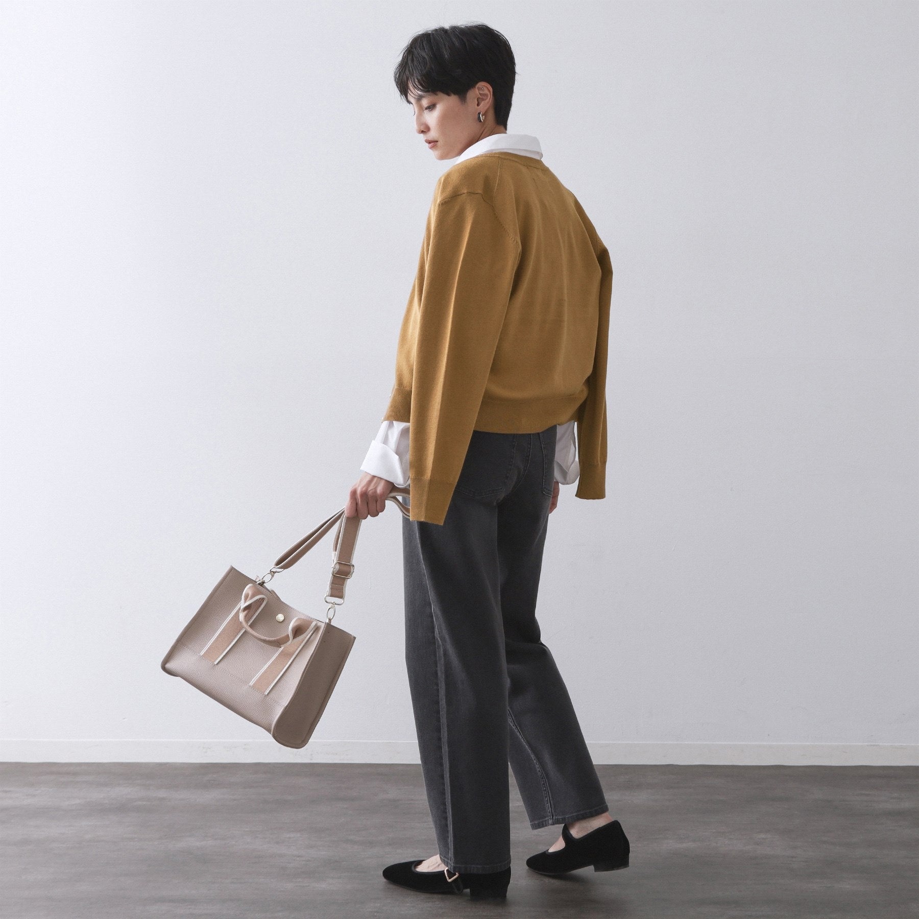 オペーク ドット クリップ OPAQUE.CLIP 《6色展開/SーLLサイズ》クルーニットカーディガン/FILIVIVI/フィルビビ【洗濯機洗い可】 (レッド(063)) レッド(063)