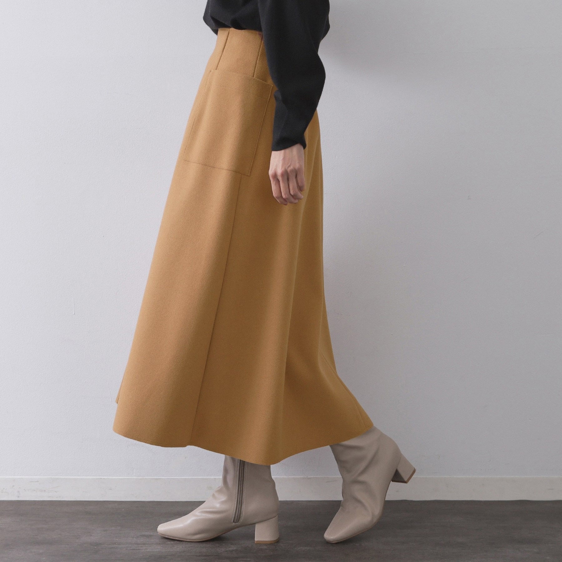 オペーク ドット クリップ OPAQUE.CLIP ウールライクフレアスカート【洗濯機洗い可】 (グレー(012)) グレー(012)