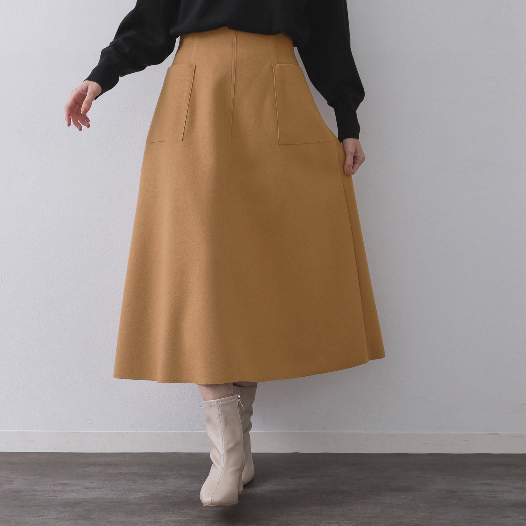 オペーク ドット クリップ OPAQUE.CLIP ウールライクフレアスカート【洗濯機洗い可】 (グレー(012)) グレー(012)